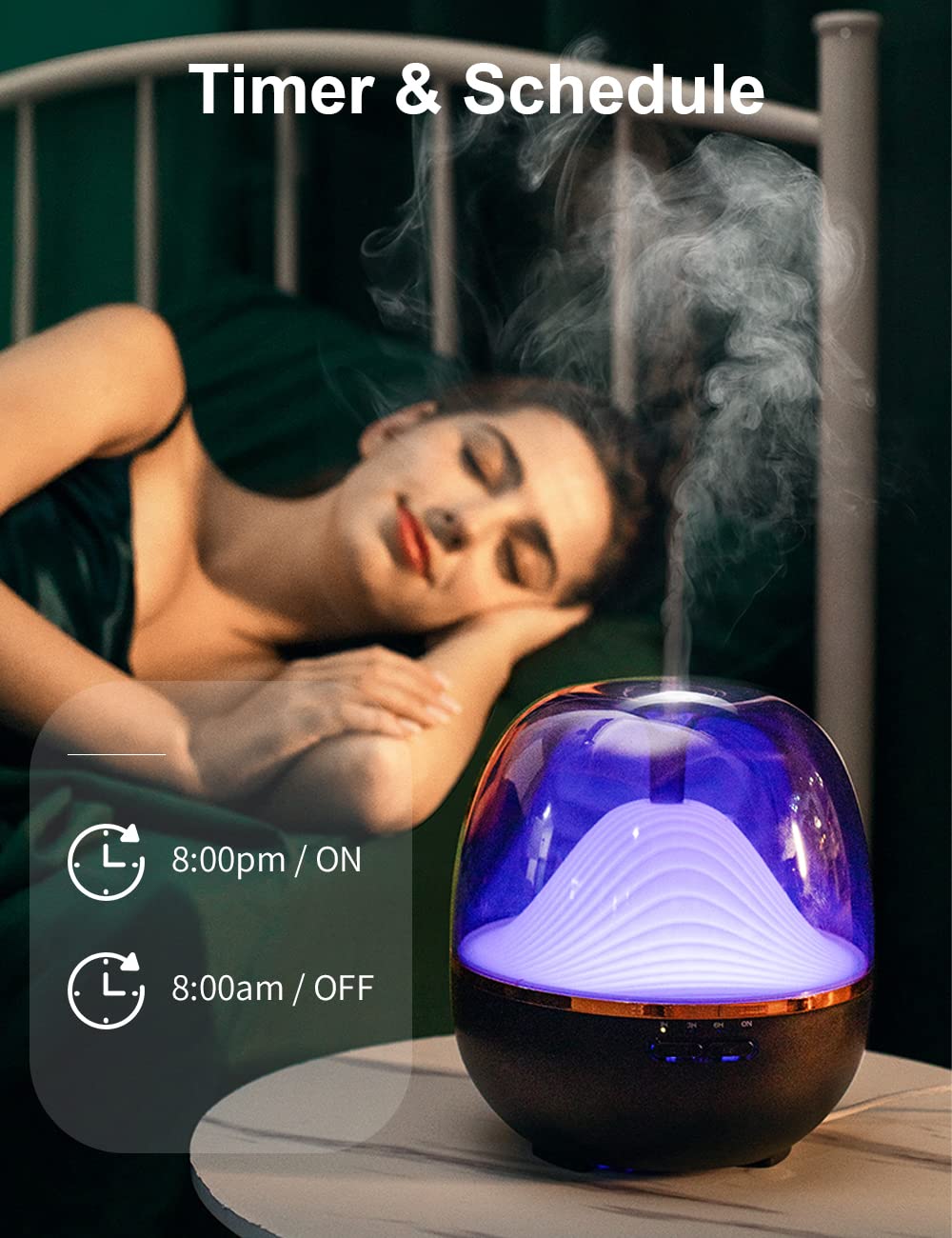 Ankers 600ml WiFi Essential Oil Diffuser with Alexa/Google Home Compatibility - Smart Air Humidifier with RGB Color Changing Lights, Timer & App Remote Control - Perfect for Aromatherapy, Yoga & Bedroom Relaxation