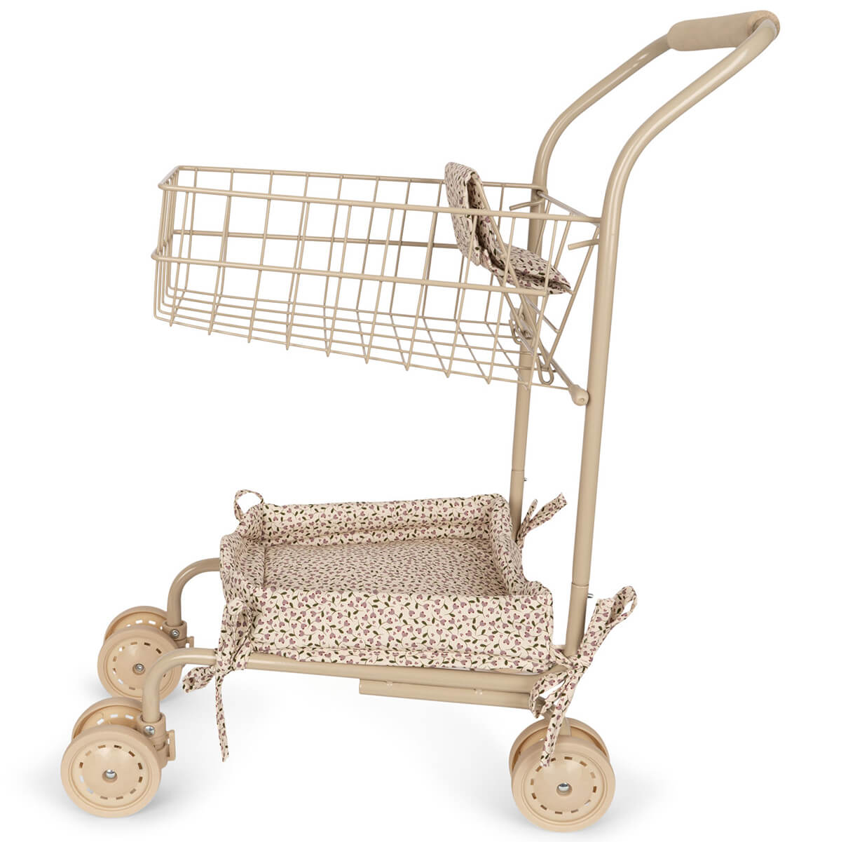 KONGES SLØJD Kids Shopping Cart Toy - Wooden Grocery Trolley with Milk Tank for Pretend Play | Perfect for Preschool Role-Playing Games & Indoor/Outdoor Playtime