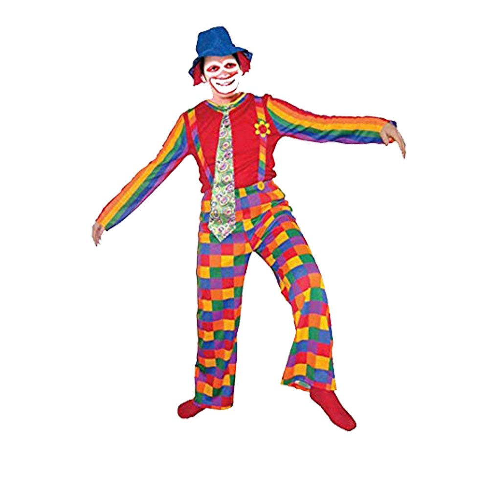 Funny Adult Jolly Laughing Clown Costume for Halloween & Parties - Dress Up America