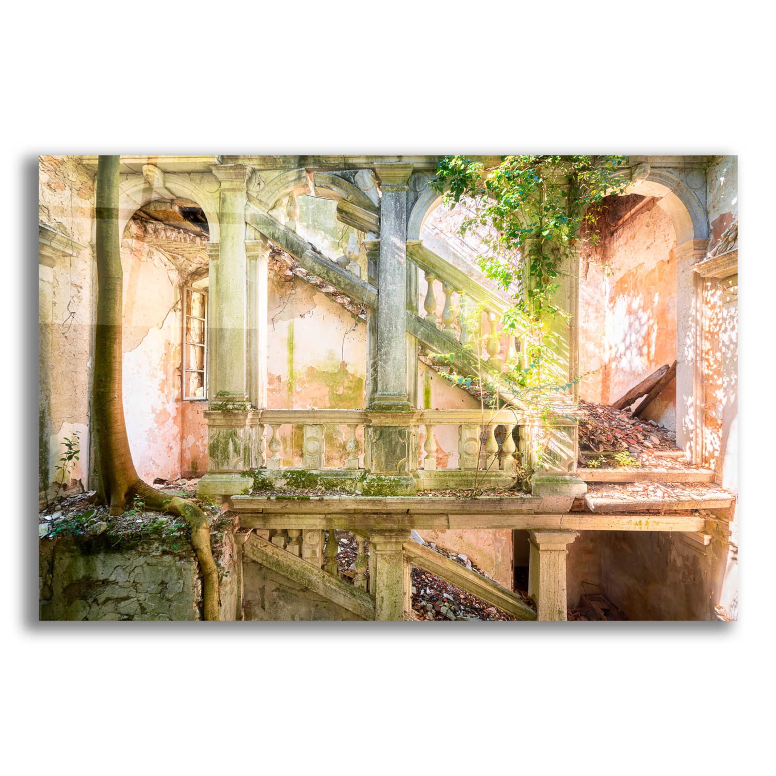 Roman Robroek 'Poetic Villa Ruin' Acrylic Glass Wall Art - 24x16 Inches Modern Abstract Painting for Living Room, Bedroom & Office Decor