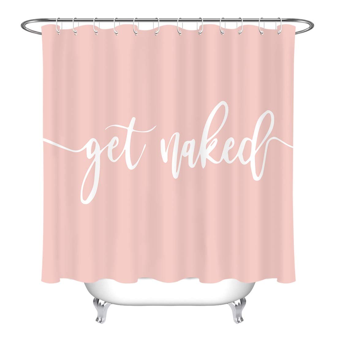 Funny Pink Shower Curtain Set with White Quotes - 72x72 Inch Waterproof Polyester Bathroom Decor for Girls, Teens & Women - Perfect for Bathroom, Dorm, Apartment & Guest Room Decor