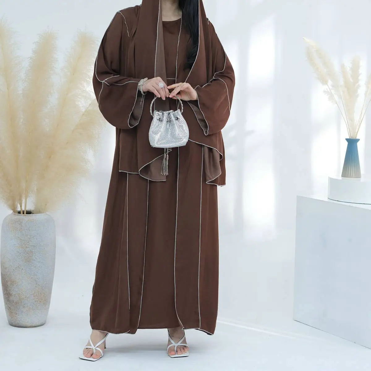 Stylish Cotton Linen Cardigan Open Abaya Dress for Women - Perfect for Modest Fashion, Prayer Wear & Everyday Outfits