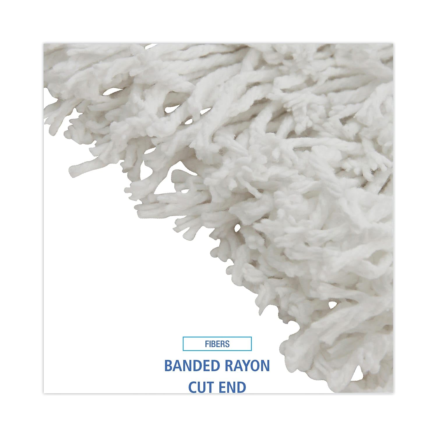 Boardwalk® Banded Rayon Cut-End Mop Heads BWK RM03024S - Heavy-Duty Cleaning for Floors, Garages & Workshops - Commercial & Home Use