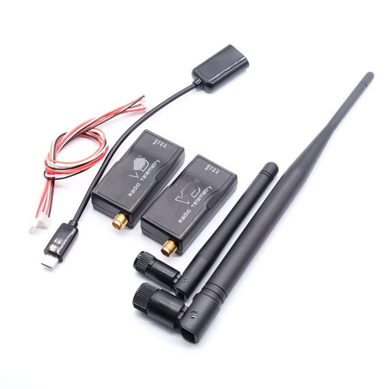 3DR Radio V5 Telemetry 433Mhz 915Mhz 1000MW/500MW Air & Ground Data Transmission Module with OTG Cables for APM 2.8/Pixhawk 2.4.8 - Drone Accessories Replacement (1000MW 915Mhz) - Perfect for Aerial Photography & FPV Racing