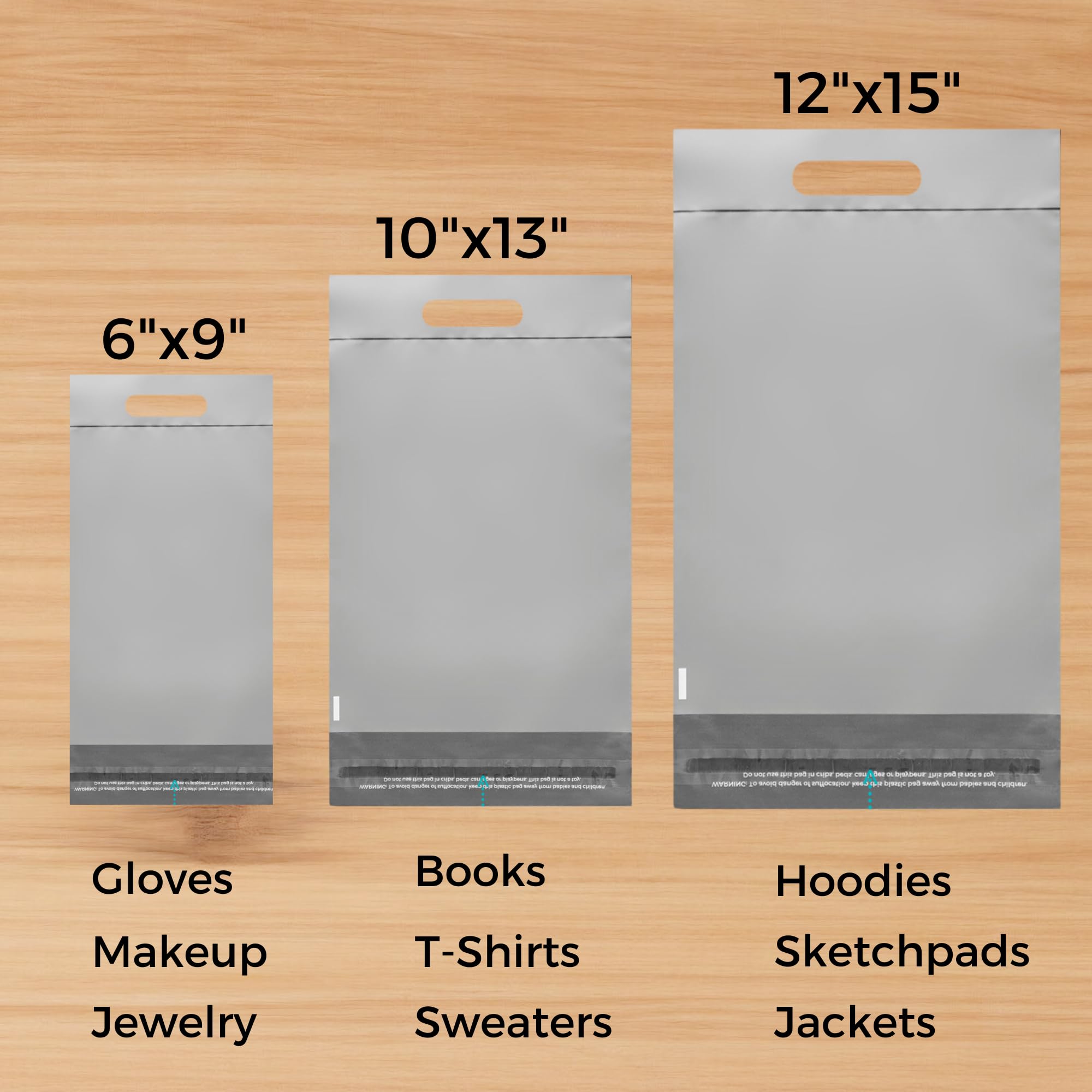 10x13 Frosted T-Shirt Bags - 100 Pack Durable Handle Shipping Bags for Clothes, Small Business & Ecommerce | Perfect for Retail Packaging, Online Orders & Thank You Gifts