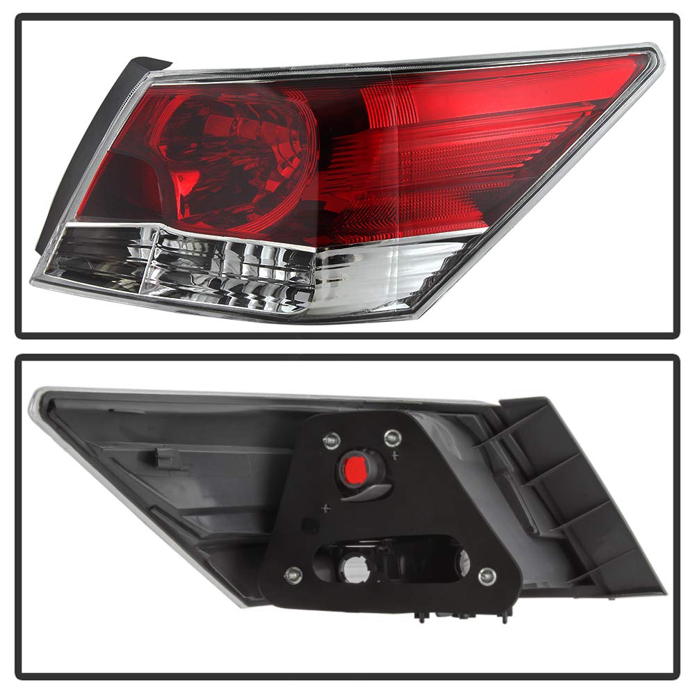 ACANII - OE Style Tail Lights Brake Lamps Replacement Pair for 2008-2012 Honda Accord 4-Door Sedan (Driver & Passenger Side) - Perfect for Night Driving & Enhanced Safety