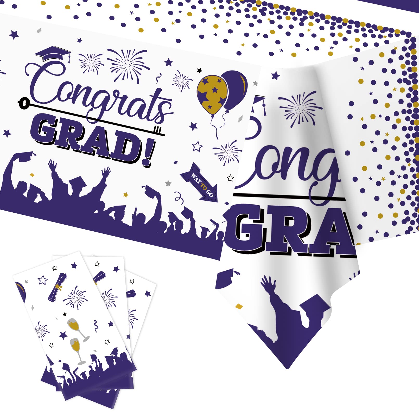3 Pack Large Graduation Tablecloths 54