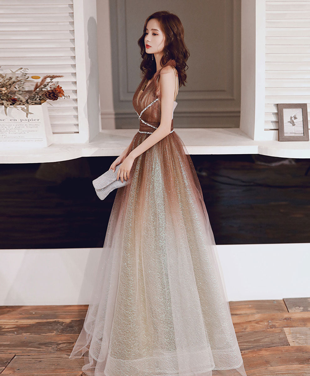 Elegant A-Line Tulle Sequin Long Prom Dress for Women - Sparkling Formal Gown for Homecoming, Evening Party & Special Occasions