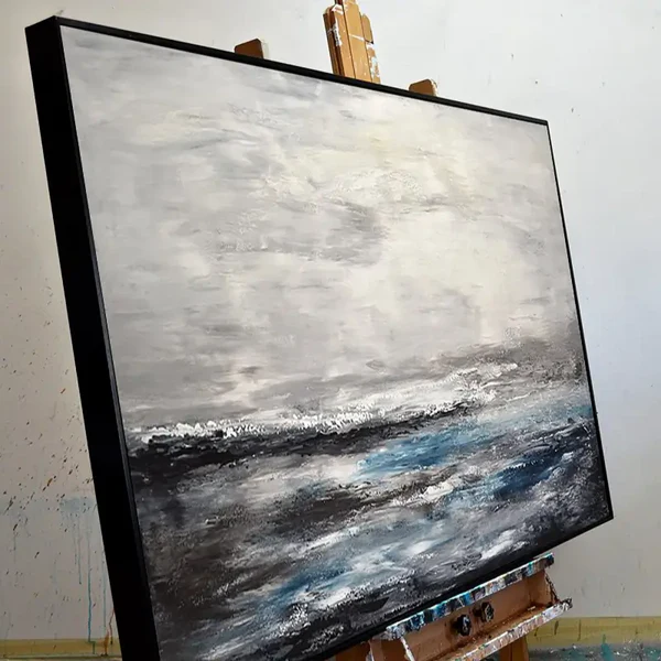 Ocean and Sky Painting #OS 005 - Handmade Canvas Wall Art for Home & Office Decor - Perfect for Living Room, Bedroom, or Office