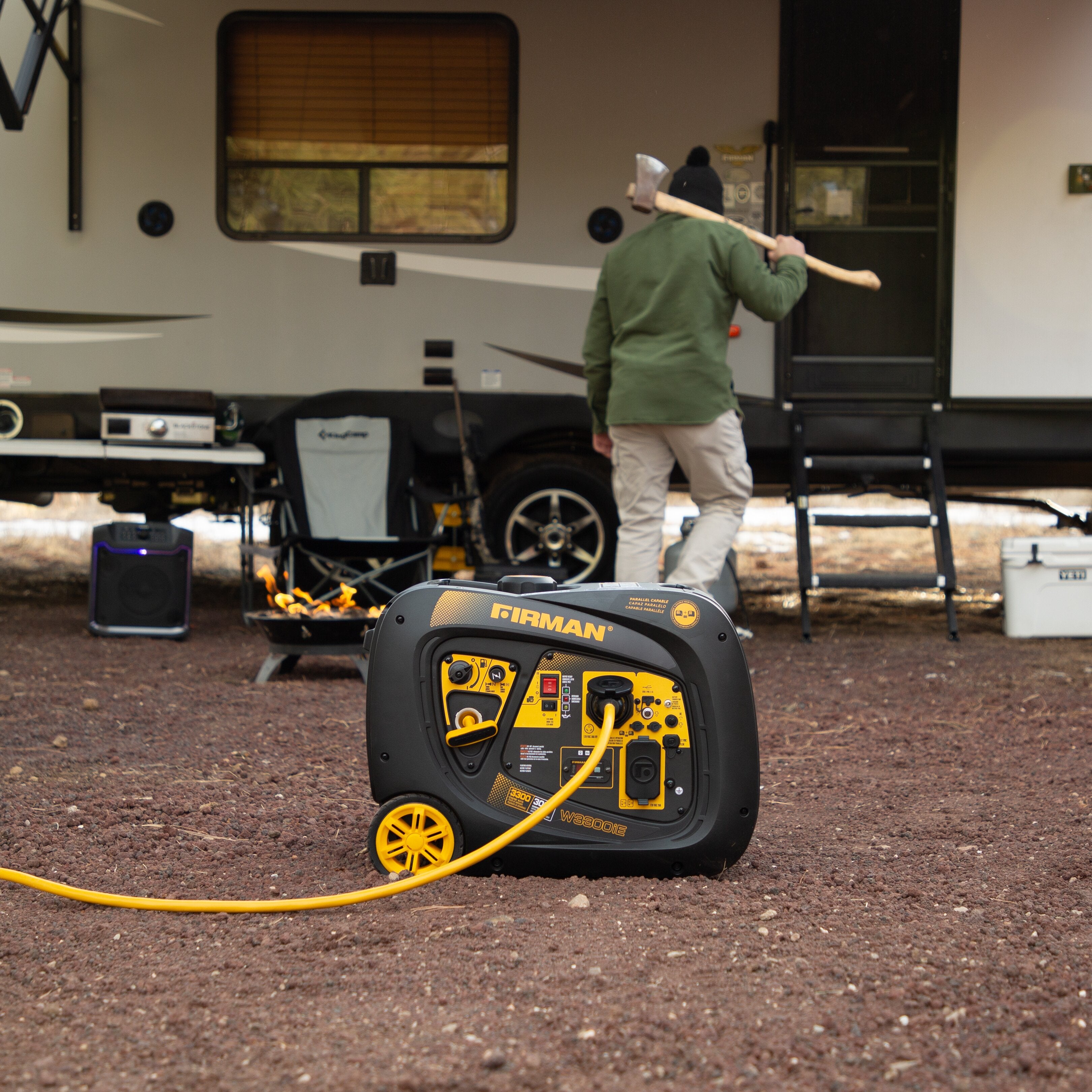 3300W Portable Inverter Generator with Electric Start - Quiet, Reliable Power for Camping, RV Trips & Emergency Backup