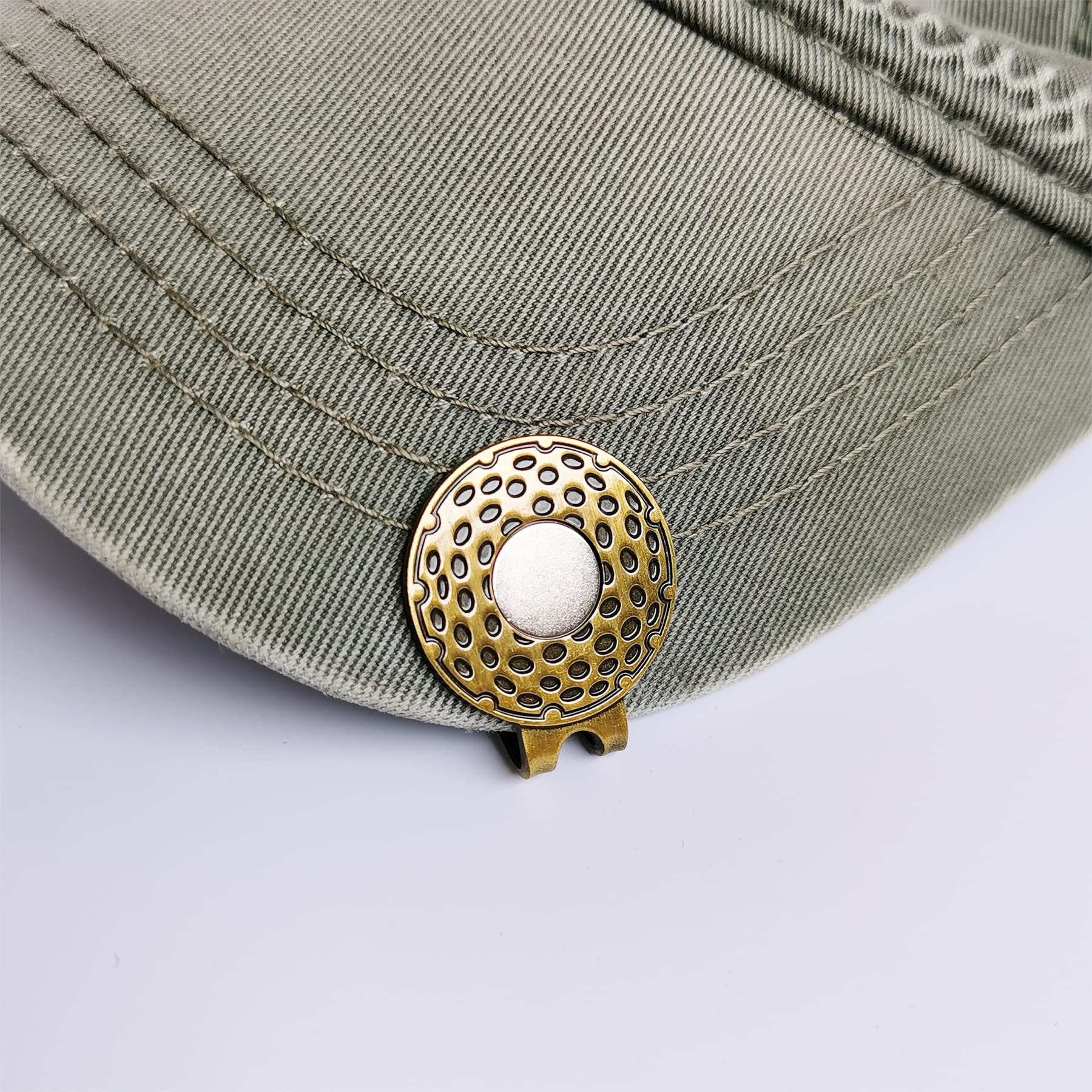 Magnetic Golf Hat Clips - 4/6/8 PCS Ball Marker Holders for Golf Gloves, Hats, Bags, Caps, Visors & Belts (Black, Bronze) | Perfect Golf Accessories for Players & Gifts