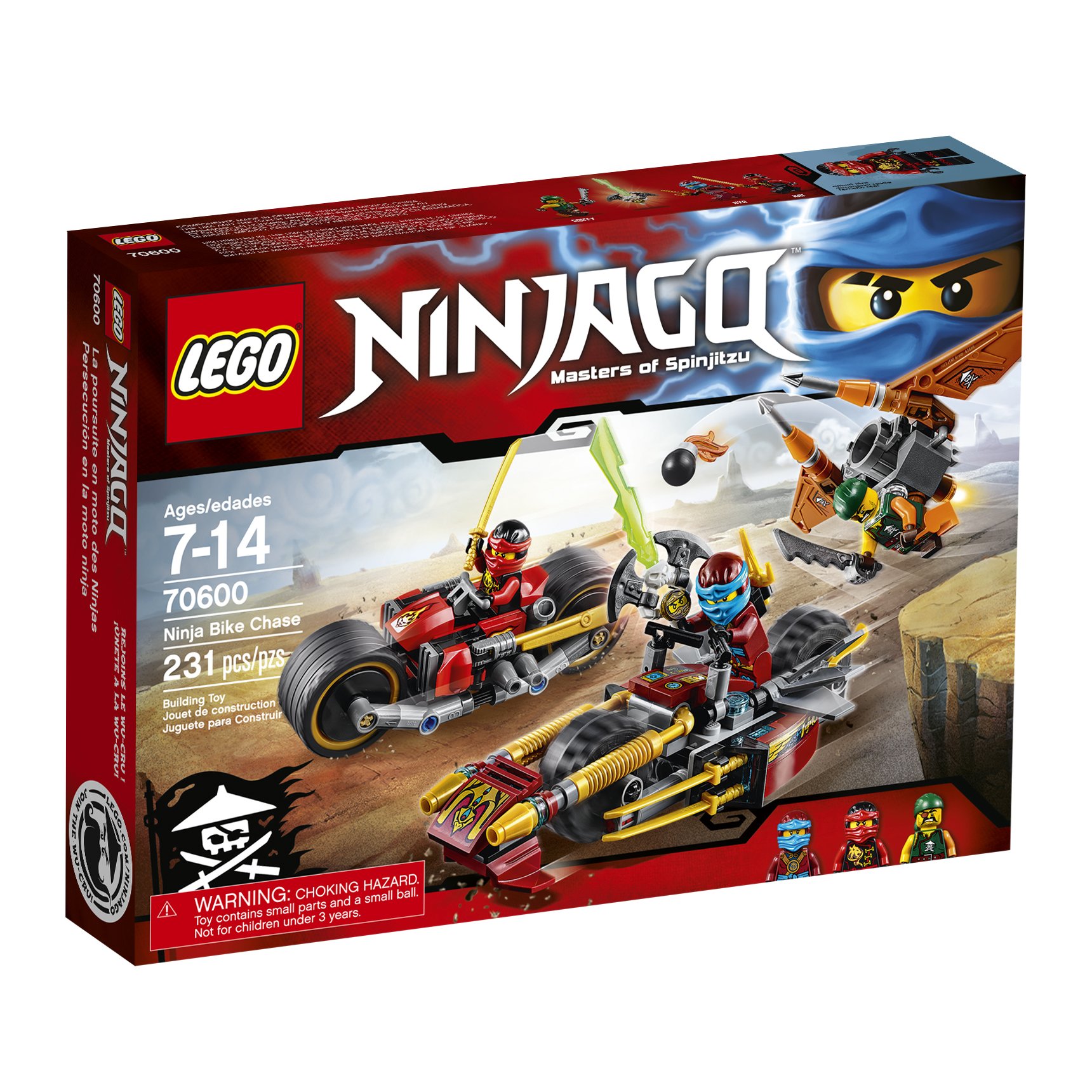 LEGO Ninjago Ninja Bike Chase 70600 Building Kit (231 Pieces) - Creative Play Set for Kids, Action-Packed Ninja Toy for Collectors & Birthday Gifts