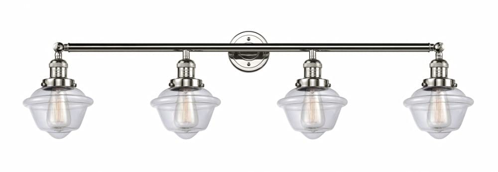 Franklin Restoration Collection 4-Light Bathroom Vanity with Clear Glass Shades - Modern Lighting Fixture for Bathroom, Powder Room, or Dressing Area