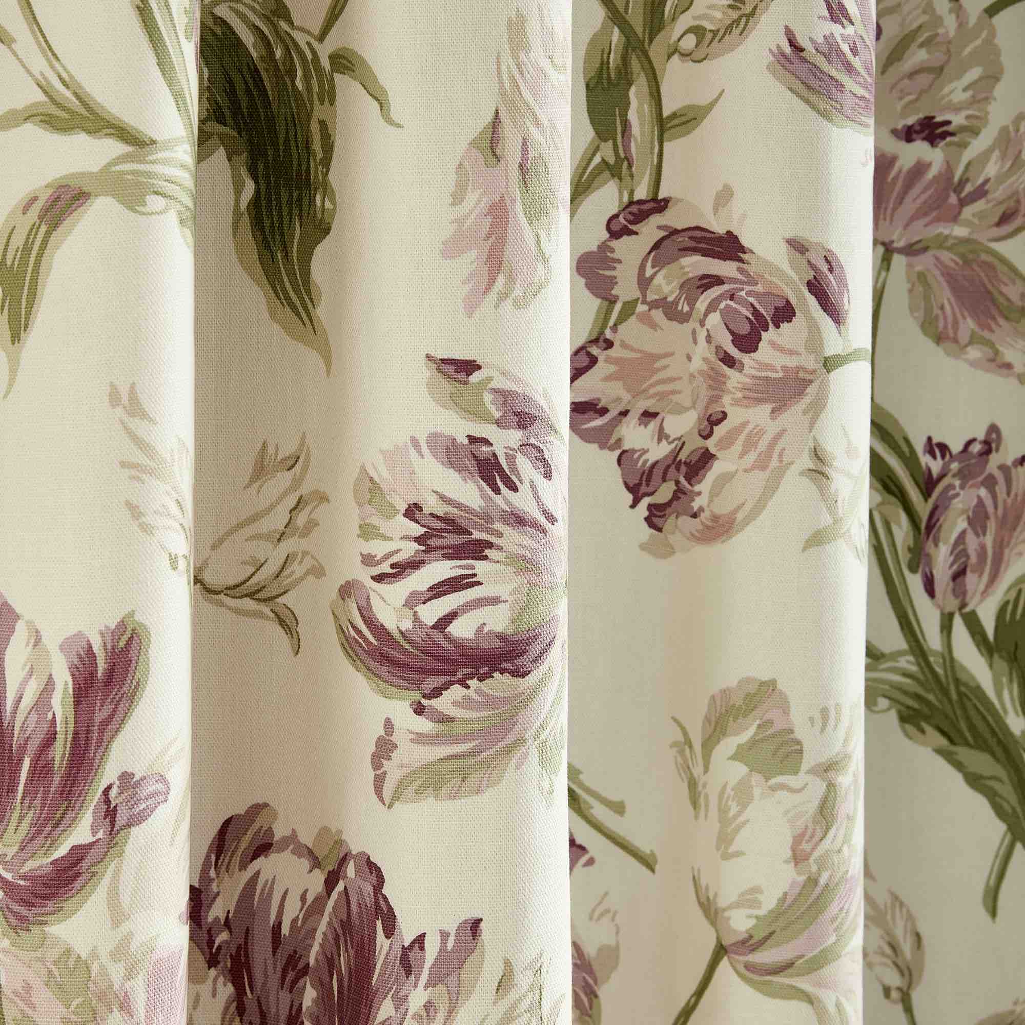 Laura Ashley Gosford Pencil Pleat Curtains in Grape - Elegant Window Treatments for Living Room, Bedroom & Dining Room Decor