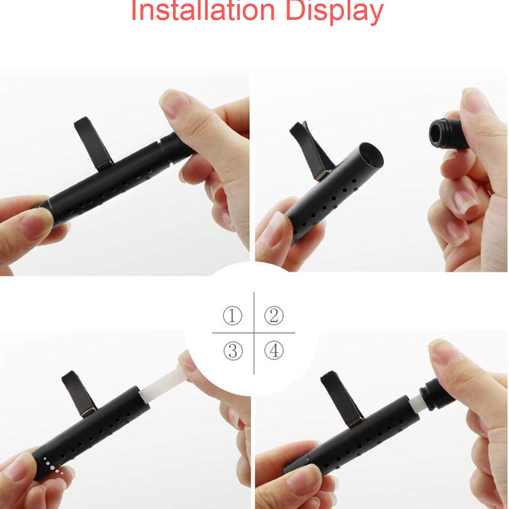 Premium Car Air Freshener Vent Clip - 5 Refillable Aromatherapy Sticks (Red) | Long-Lasting Fragrance for Cars, Trucks & SUVs | Ideal for Commuting, Road Trips & Rideshare Vehicles
