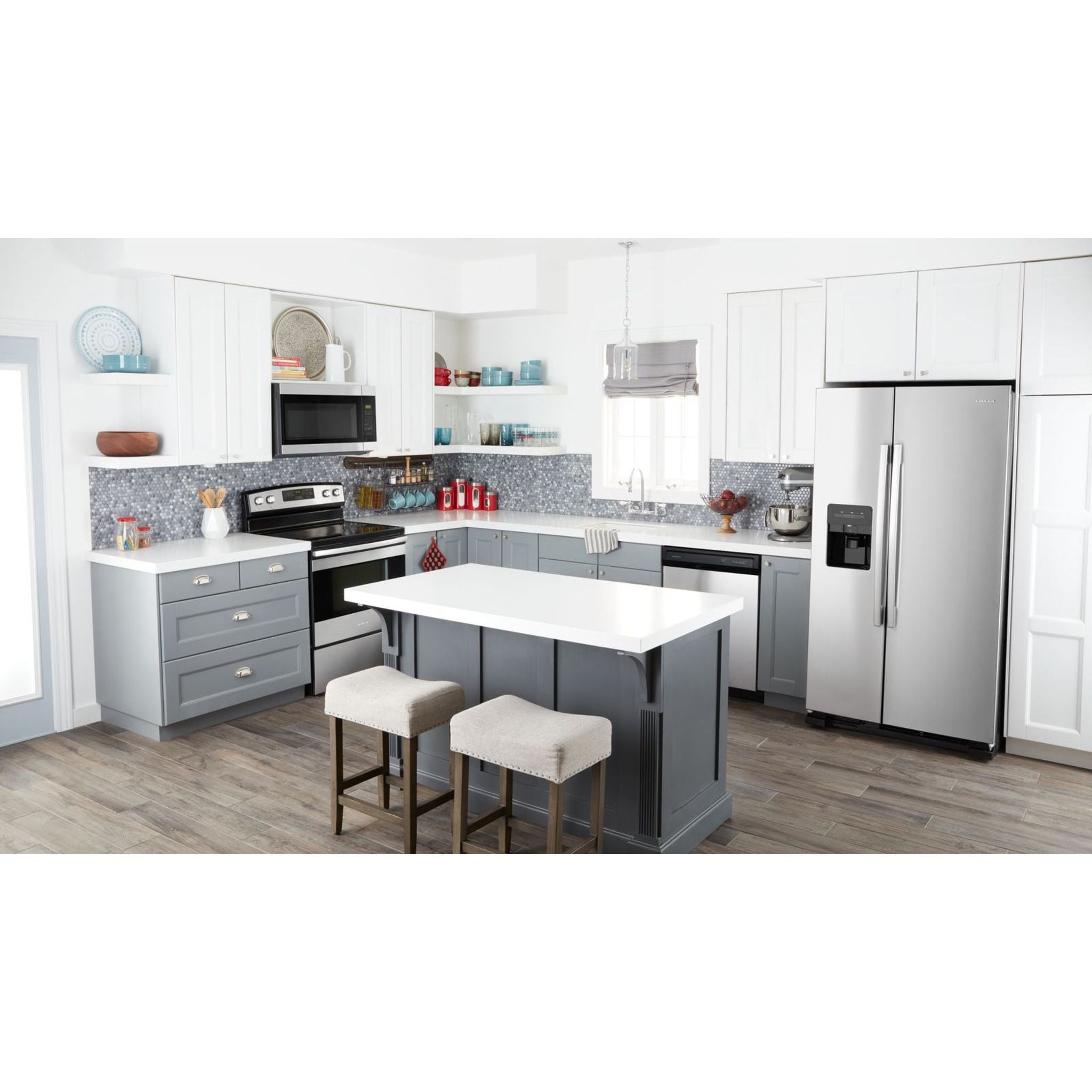 Amana Side by Side Refrigerator (ASI2175GRS) - 25.5 Cu. Ft. Stainless Steel French Door Fridge with Ice Maker & Water Dispenser - Perfect for Large Families & Open Kitchen Designs