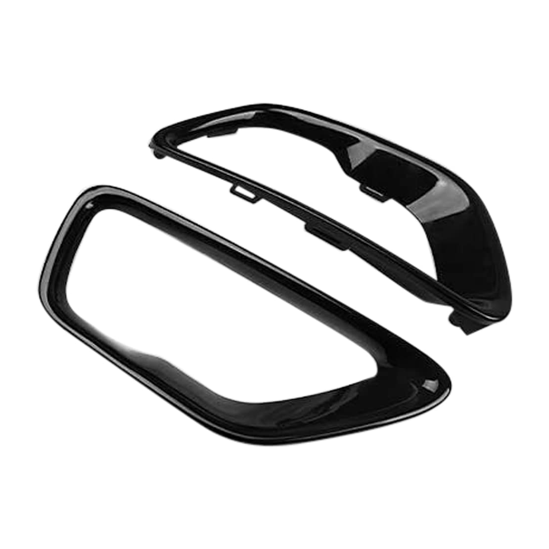 Glossy Black Front Fog Light Cover & Frame Trim for Jeep Grand Cherokee 2017-2021 - Durable Replacement for Fog Lamp Protection & Style Upgrade - Perfect for Off-Roading & Night Driving