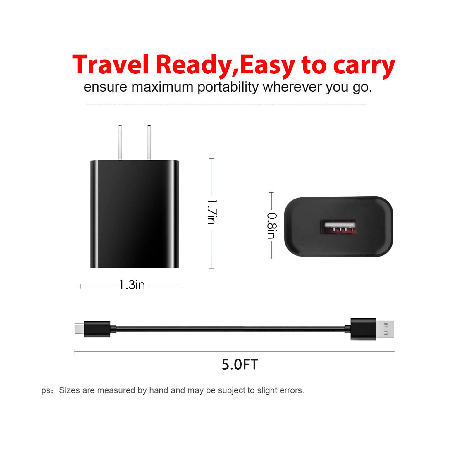 5V 2A USB C Massage Gun Charger - Compatible with Sportnear Mini 2/3, Renpho R3, Bob & Brad T2/C2/Q2, Medcursor MG05, Youdgee M15, Reflux, AUKEY Home & ALK - Fast Charging Power Cord for Muscle Recovery & Relaxation at Home/Gym/Travel