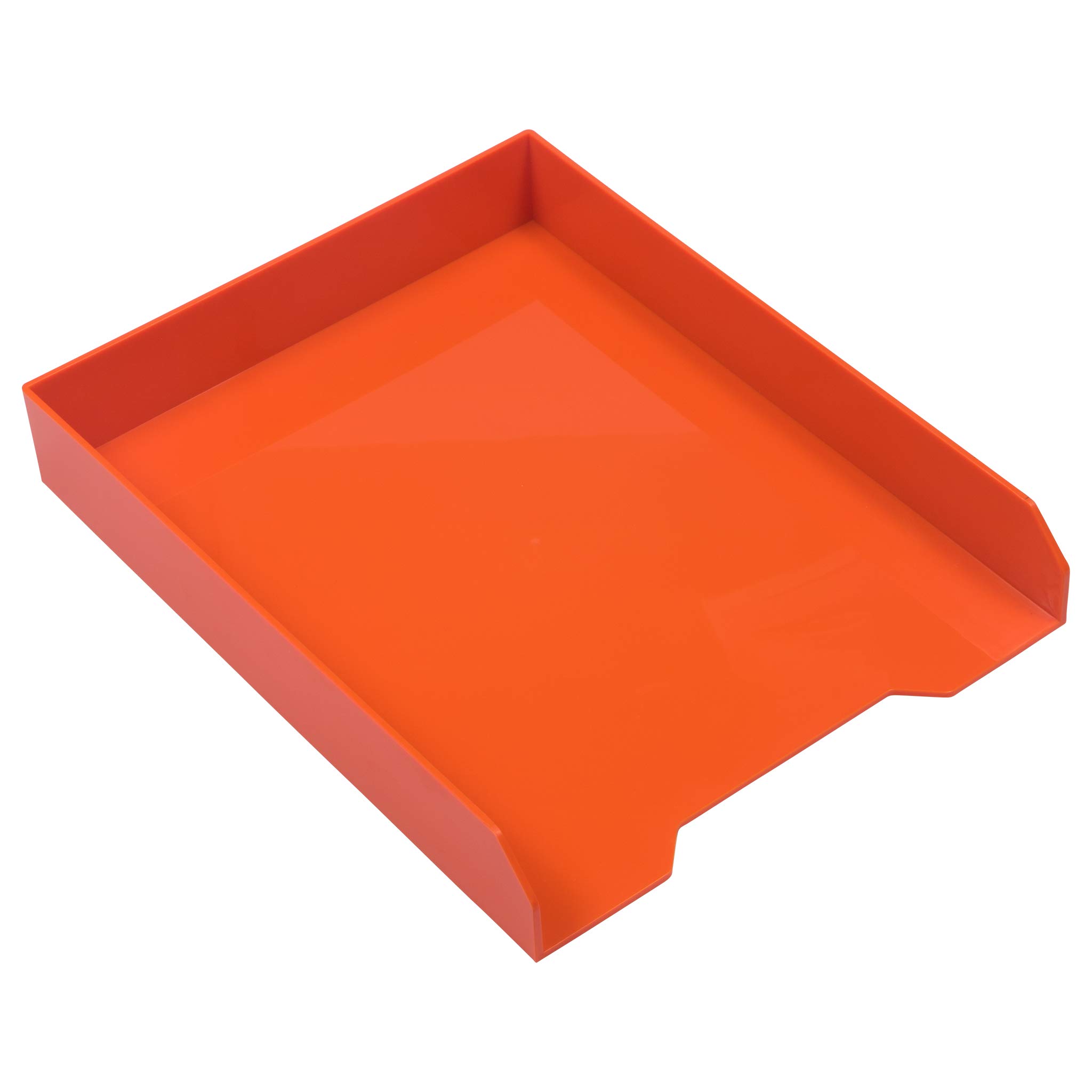 JAM PAPER Stackable Paper Trays - Orange - Desktop Document Organizer for Letters & Files - Office Supplies for Desk Organization - Perfect for Home, Office, or School Use