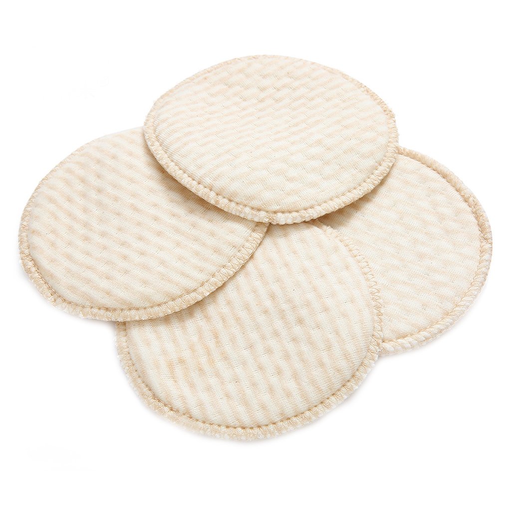 Youngy Reusable Nursing Pads for Breastfeeding - 4 Pack Ultra Absorbent Washable Breast Milk Pads for Leak Protection | Comfortable & Soft for Daily Use at Work, Home or Travel