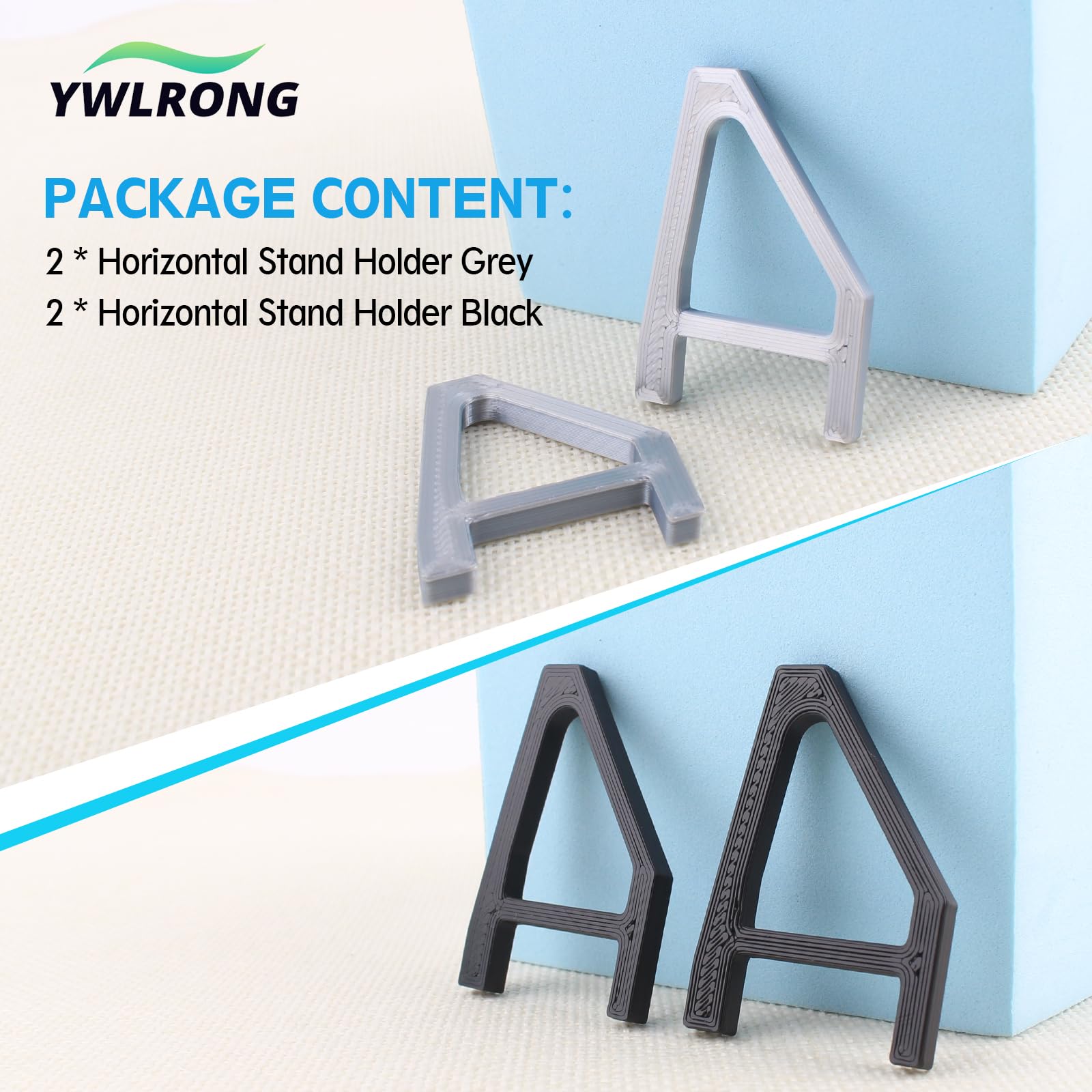 YWLRONG Slim PS5 Console Stand - Flat Base, Horizontal Stand Compatible with Sony PlayStation 5 Slim Disc Edition Accessories (Black + Gray) - 4 Pack - Perfect for Gaming Setup & Space-Saving Storage