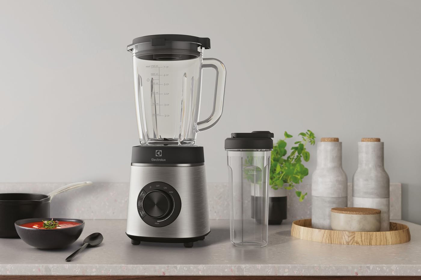Electrolux High-Speed Blender with 1.75L Glass Jar & Travel Bottle - Perfect for Smoothies, Protein Shakes & Meal Prep - Ideal for Home Kitchens & Healthy Lifestyles