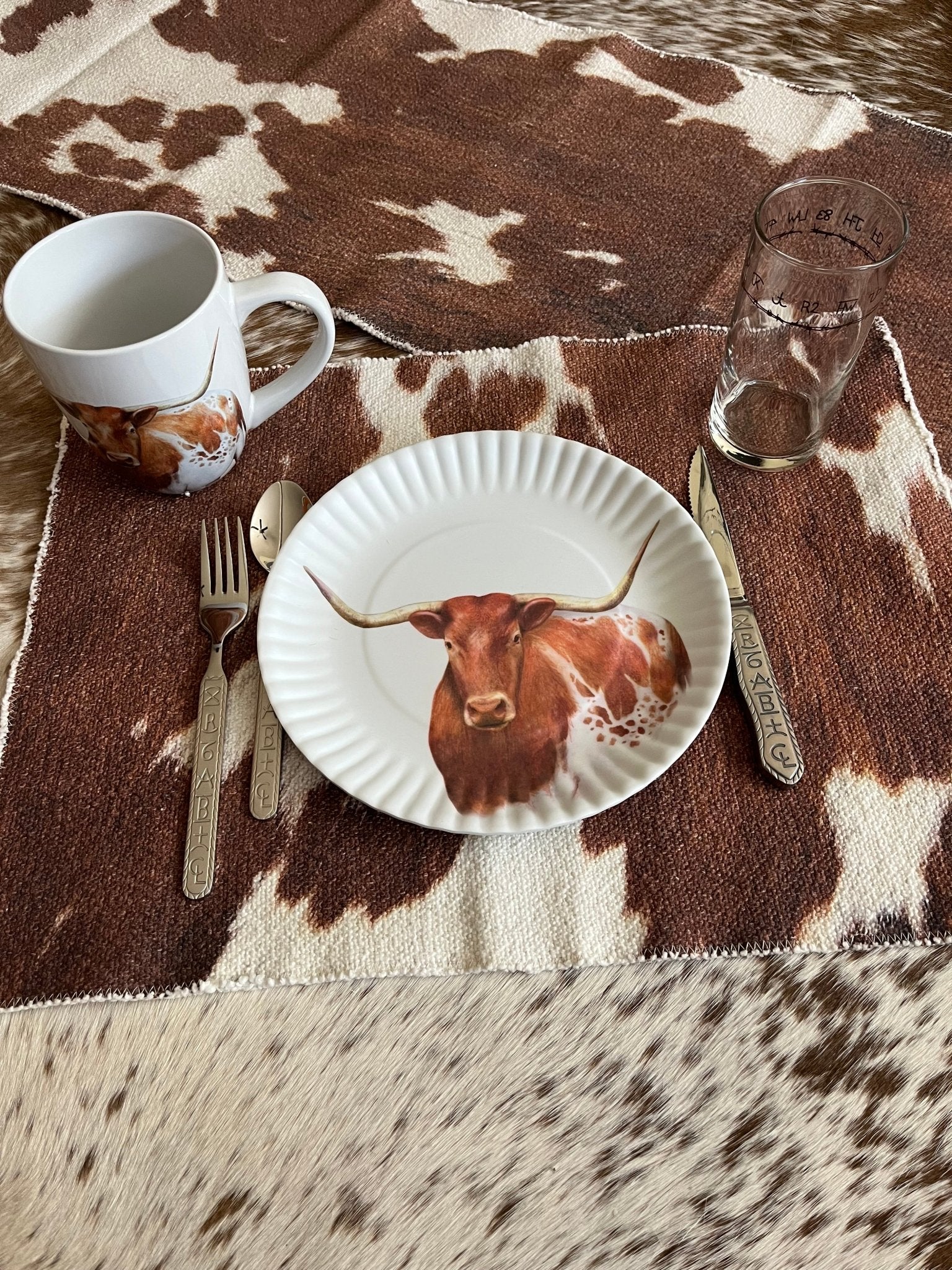Ranch Western Style Melamine Plates - Durable & Stylish Dinnerware for Outdoor Dining, Camping, and Western Themed Parties