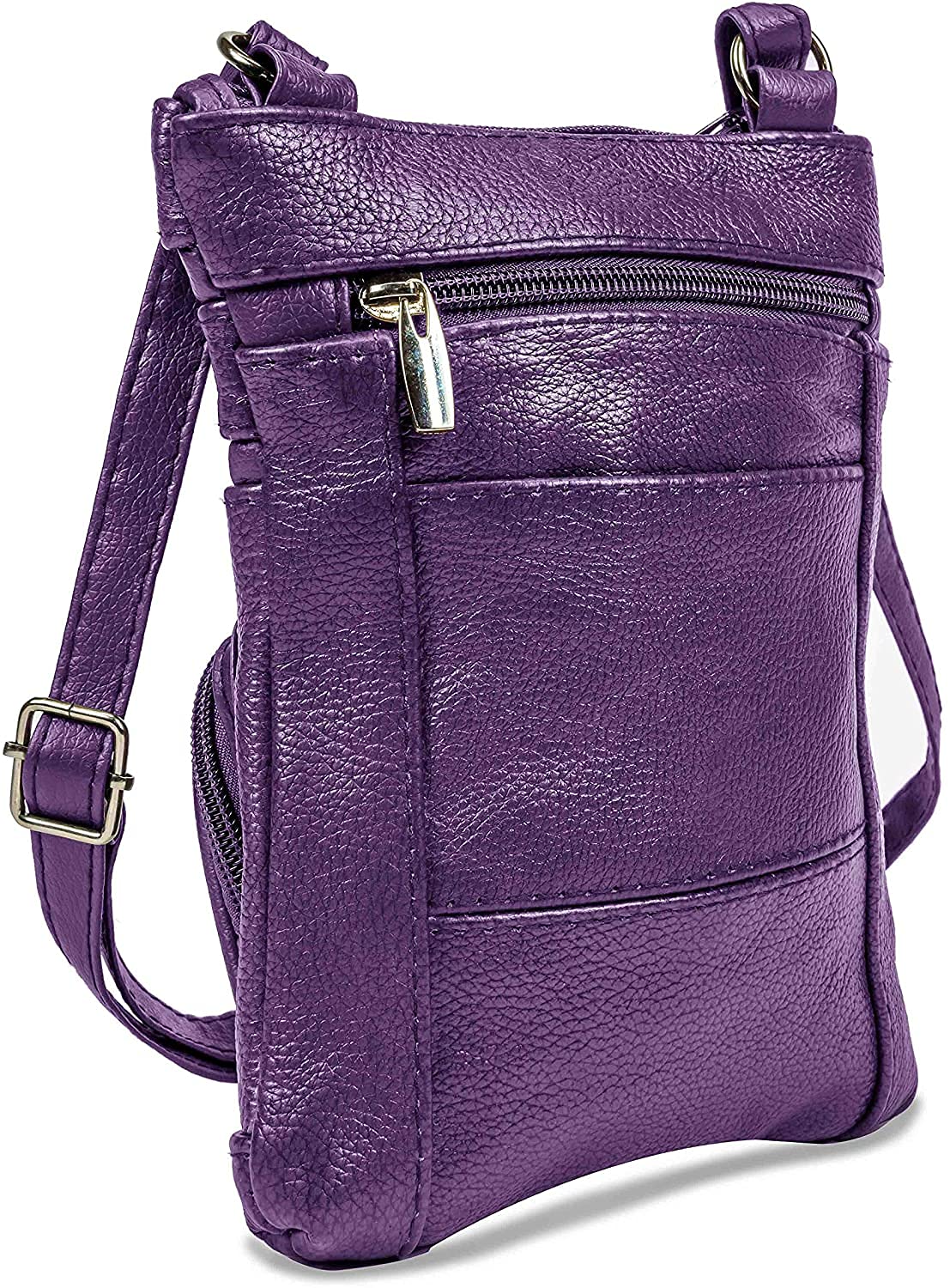 Krediz Genuine Leather Crossbody Bags for Women - Adjustable Strap Multi-Pocket Shoulder Purse, Soft & Durable Handbag for Daily Use, Travel, Shopping & Work