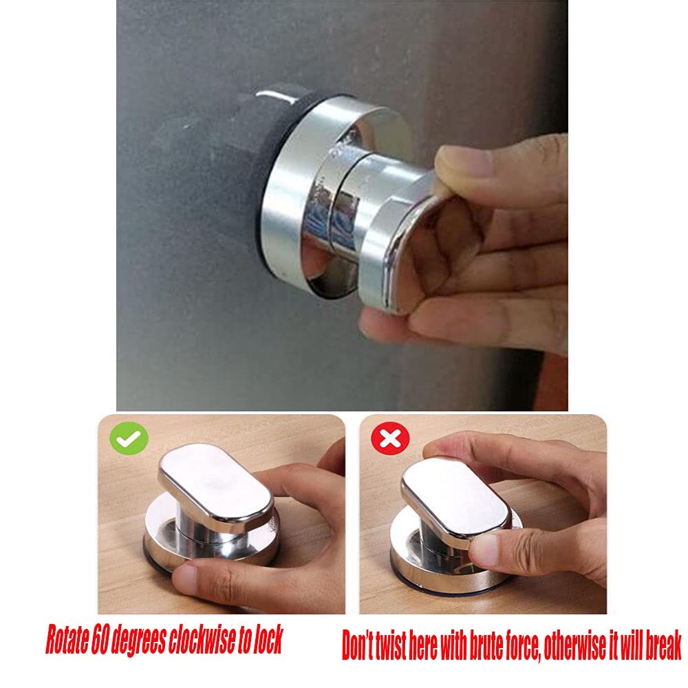KAFENDA Strong Suction Cup Glass Mirror Door Handle - Refrigerator Drawer, Bathroom Wall Rail & Bathtub Shower Grab Bar - Non-Slip Kitchen Cabinet Handle (Silver) | Perfect for Elderly Safety & Accessibility in Bathrooms, Kitchens & Glass Doors