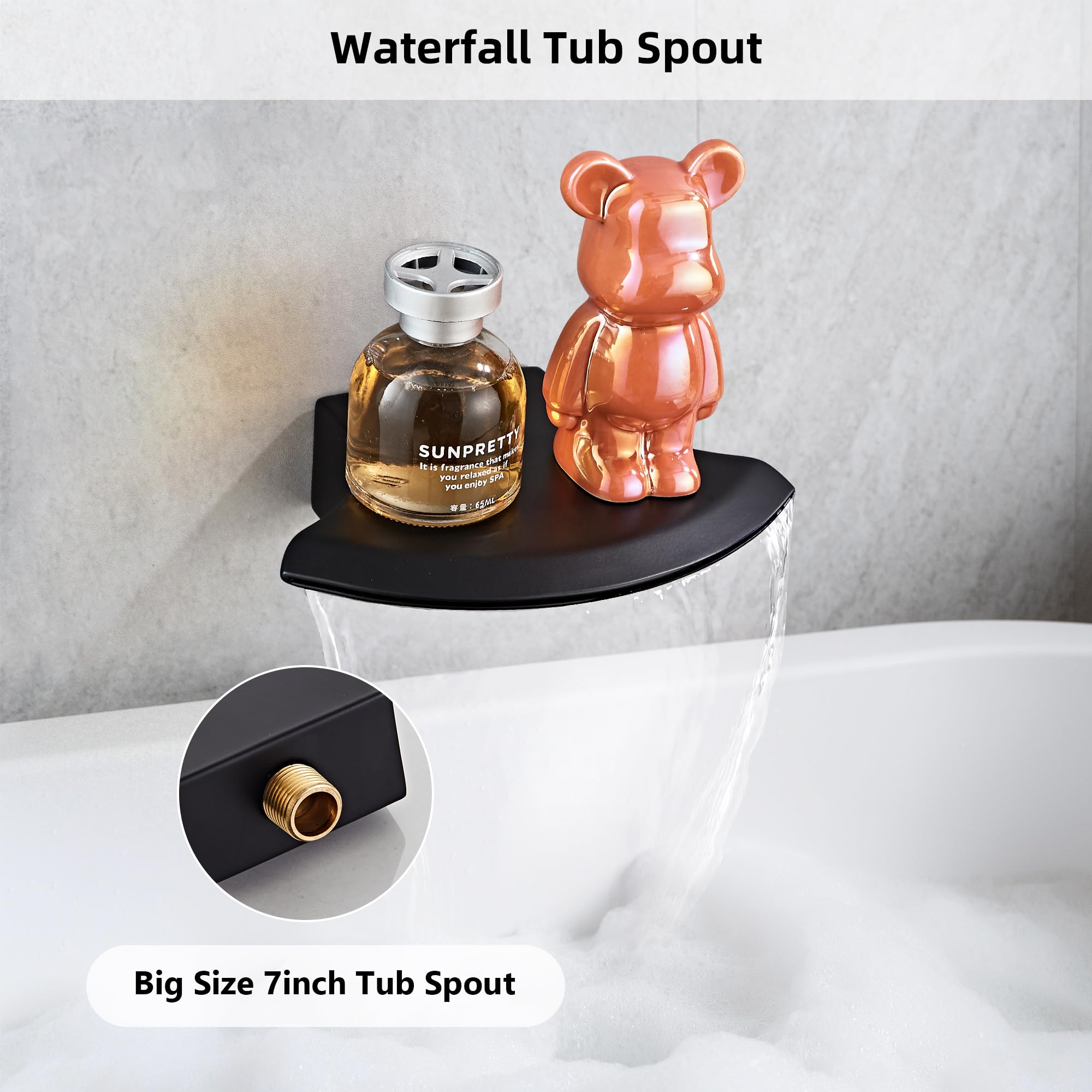 Premium Matte Black Rainfall Shower System - 10