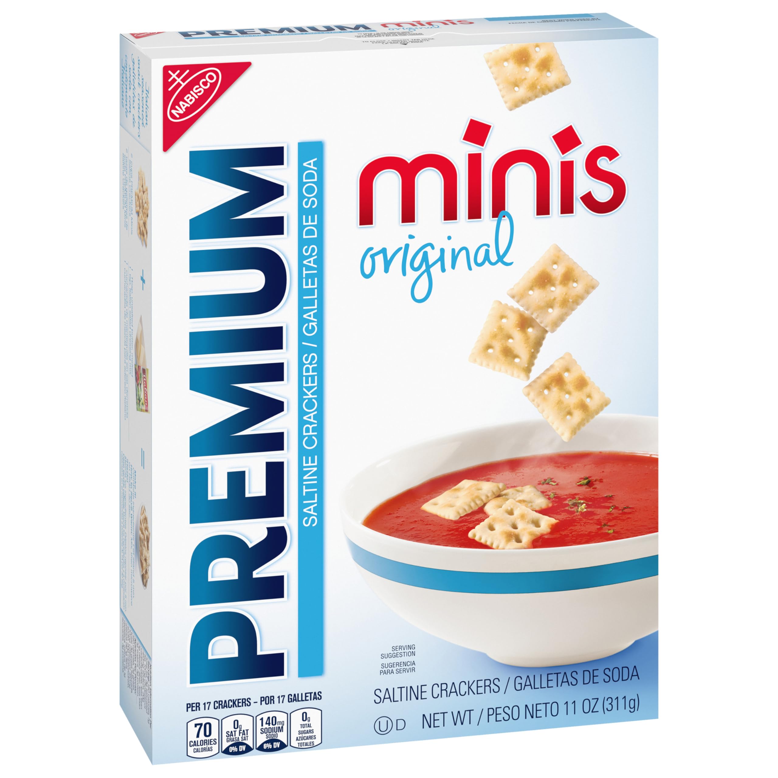 Premium Original Mini Saltine Crackers - Crunchy & Delicious Lunch Snacks, Bulk Pack (6-11 oz Boxes) - Perfect for School Lunches, Office Snacks & Party Platters