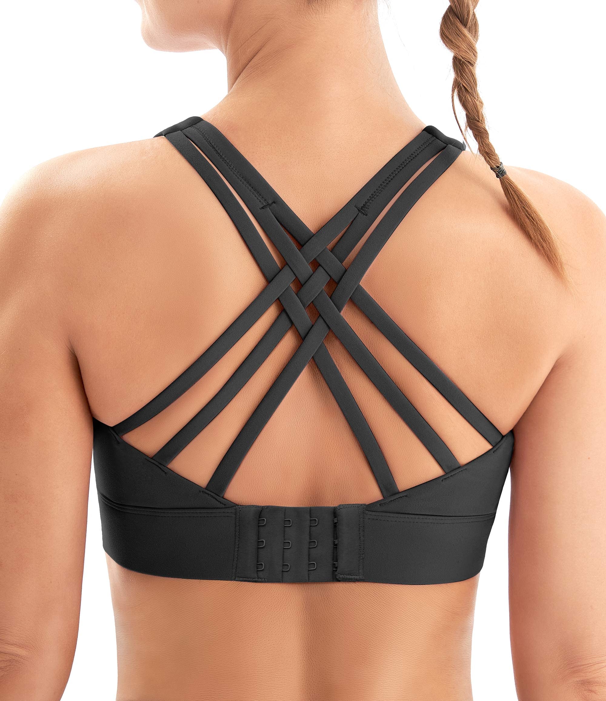 IUGA High Impact Sports Bras for Women - High Support, Large Bust, Padded, Crisscross Back Strappy Design - Perfect for Running, Gym Workouts & High-Intensity Training