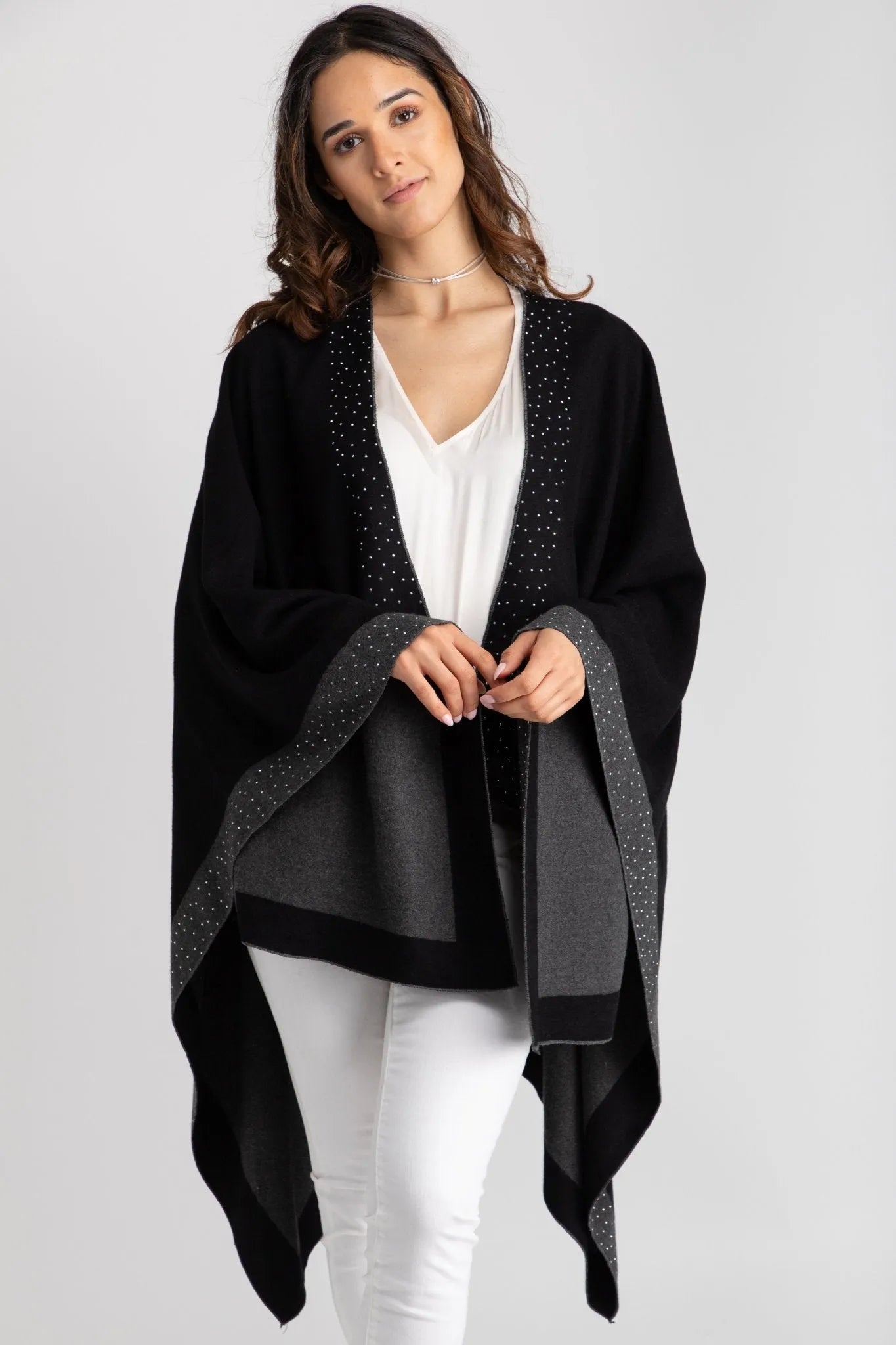 Elegant Sparkle Border Kimono Robe for Women - Perfect for Weddings, Parties & Special Occasions