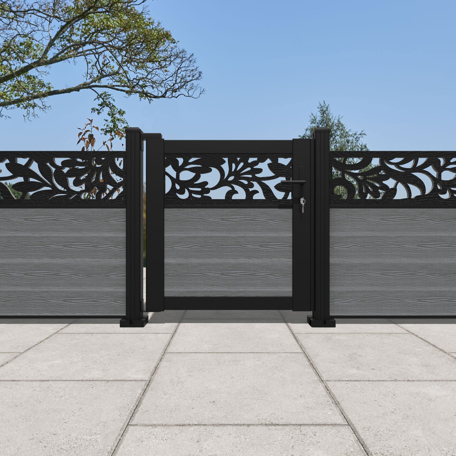 Classic Heritage Pedestrian Gate - Durable Mid Grey Steel Walkway Entrance for Garden, Fence, and Driveway Security | Weather-Resistant Outdoor Access Solution