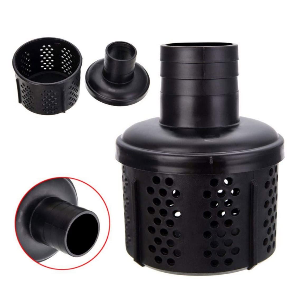 2 Inch Plastic Suction Hose Strainer Filter - Heavy Duty Dirty Water Drainage & Sewage Strainer for Pumps, Ponds, and Industrial Applications