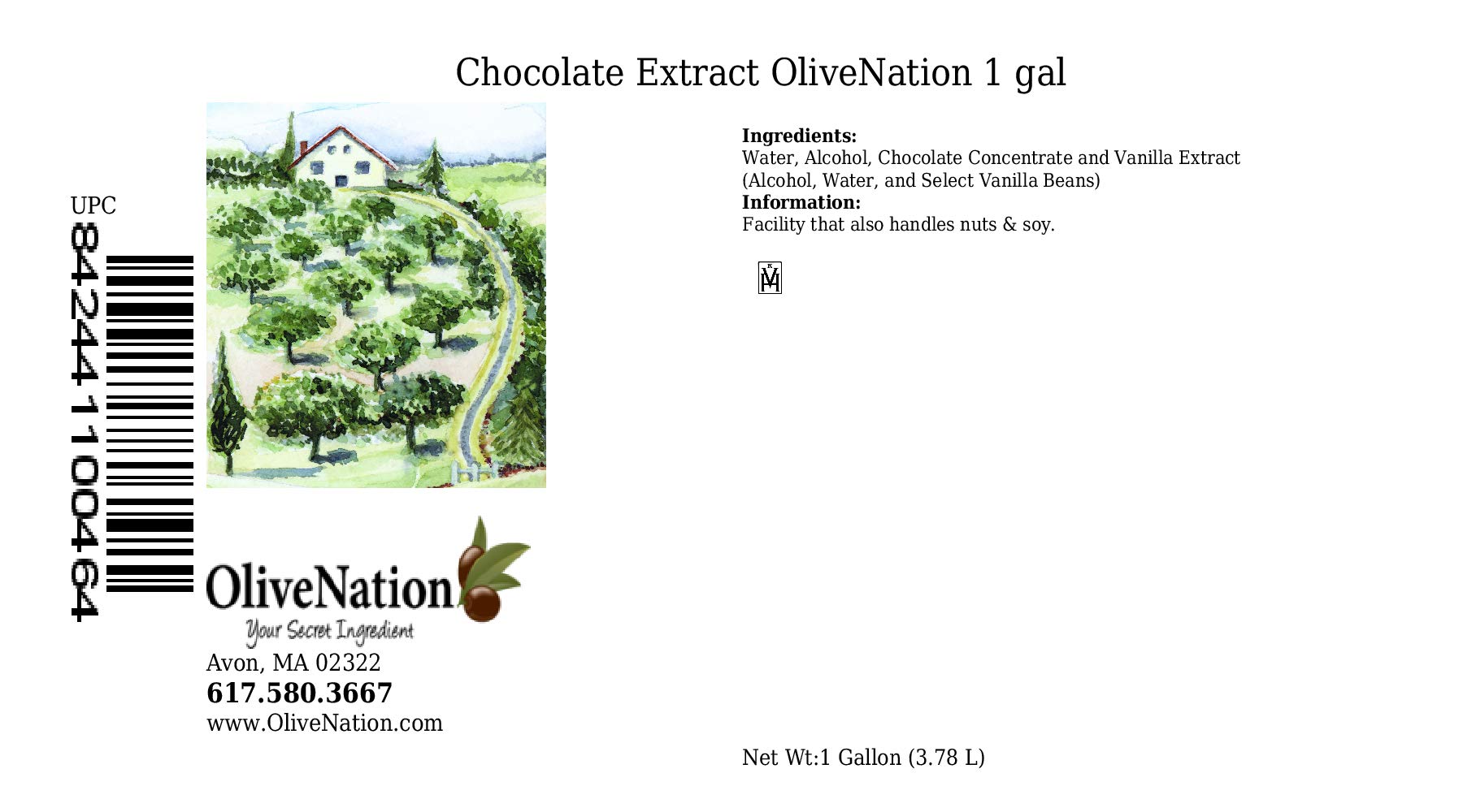 Premium Chocolate Extract for Baking - Rich Chocolate Flavoring for Cakes, Cookies & Desserts - PG Free, Non-GMO, Gluten Free, Kosher & Vegan - 1 Gallon Bulk Size - Perfect for Home Bakers & Professional Chefs