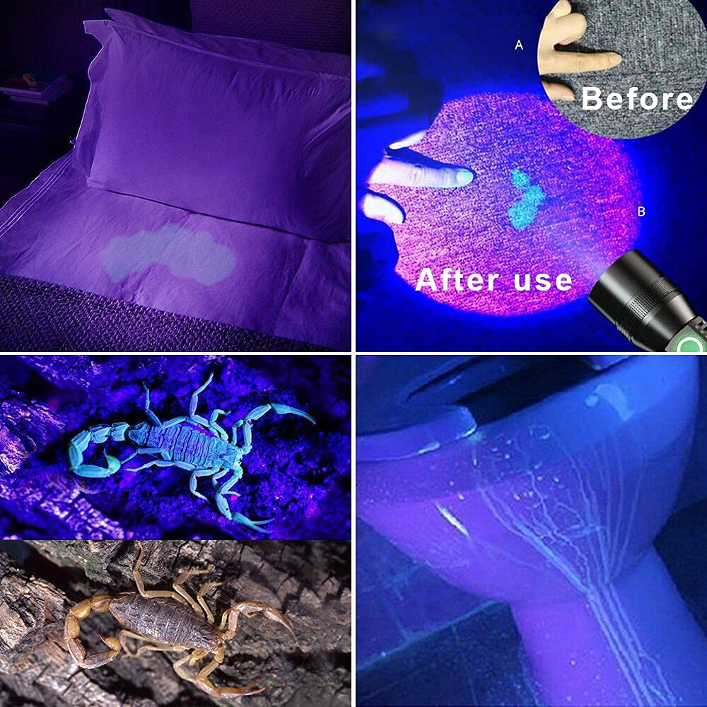Rechargeable UV Flashlight Black Light - 1000 Lumen 3-in-1 Magnetic Tactical LED Flashlight with 7 Modes, Waterproof for Camping, Emergencies, Pet Urine Detection, Hunting & Home Inspection