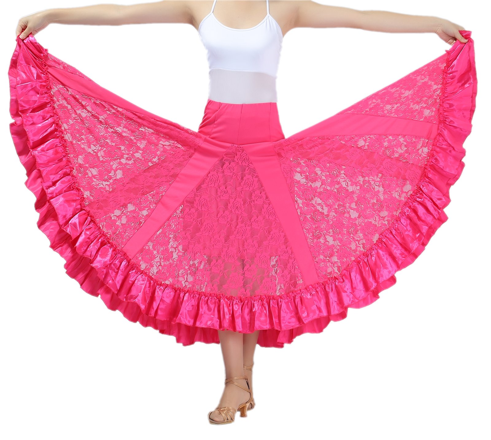 CISMARK® Elegant Ballroom & Latin Dance Skirt - Long Swing Party Dress for Women - Perfect for Salsa, Tango, Waltz & Competition Performances
