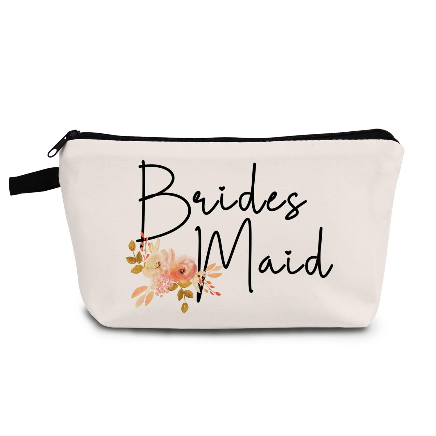 Elegant Bridesmaid Makeup Bag - Small Wedding Organizer Zipper Cosmetic Pouch for Bride & Bridesmaids - Perfect for Bridal Showers, Bachelorette Parties & Proposal Gifts - Ideal Wedding Favor Present for Women