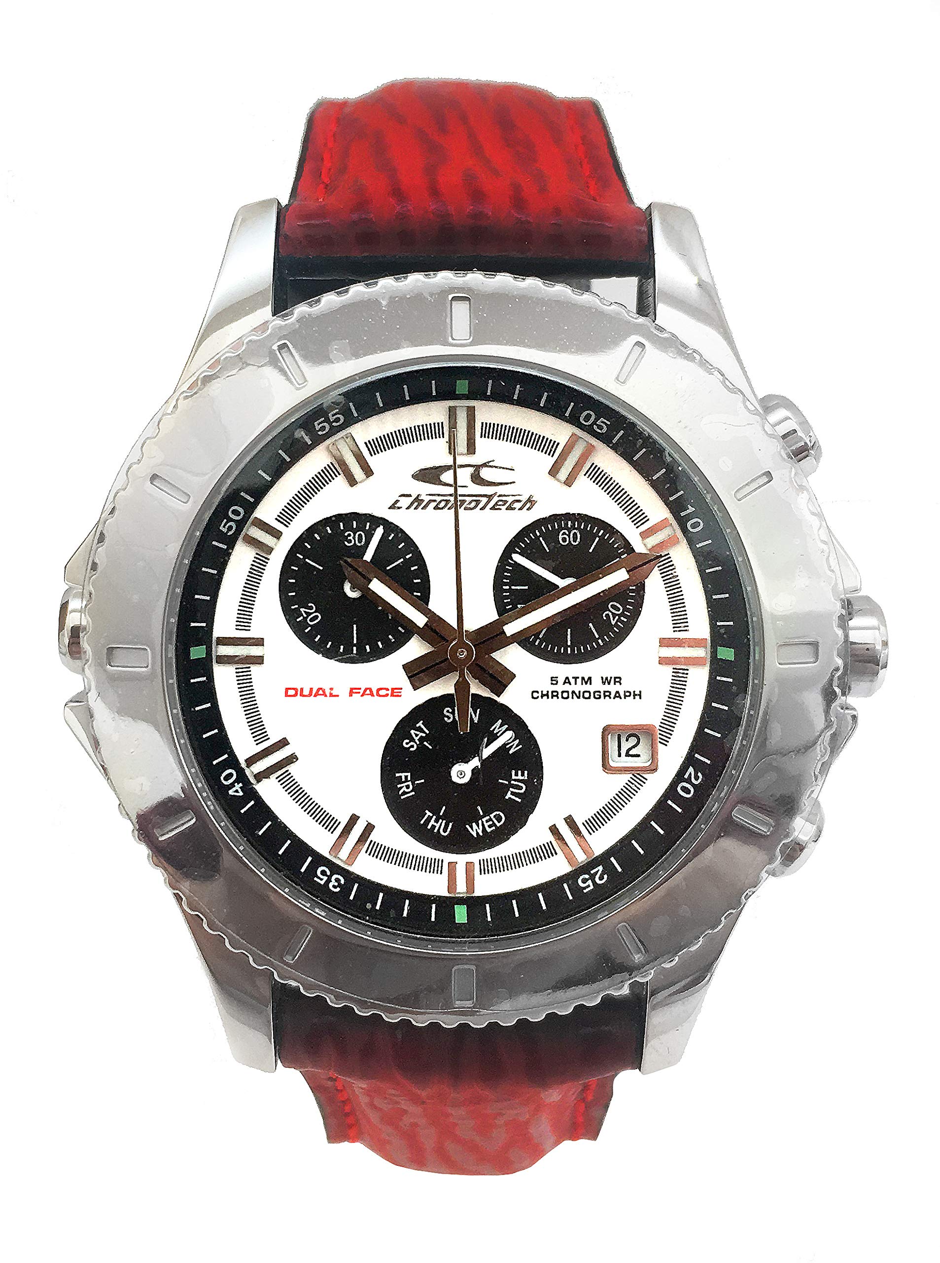 Chronotech Men's Chronograph Quartz Watch with Genuine Leather Strap CT7636M-04 - Stylish Dress Watch for Business, Formal Events & Everyday Wear