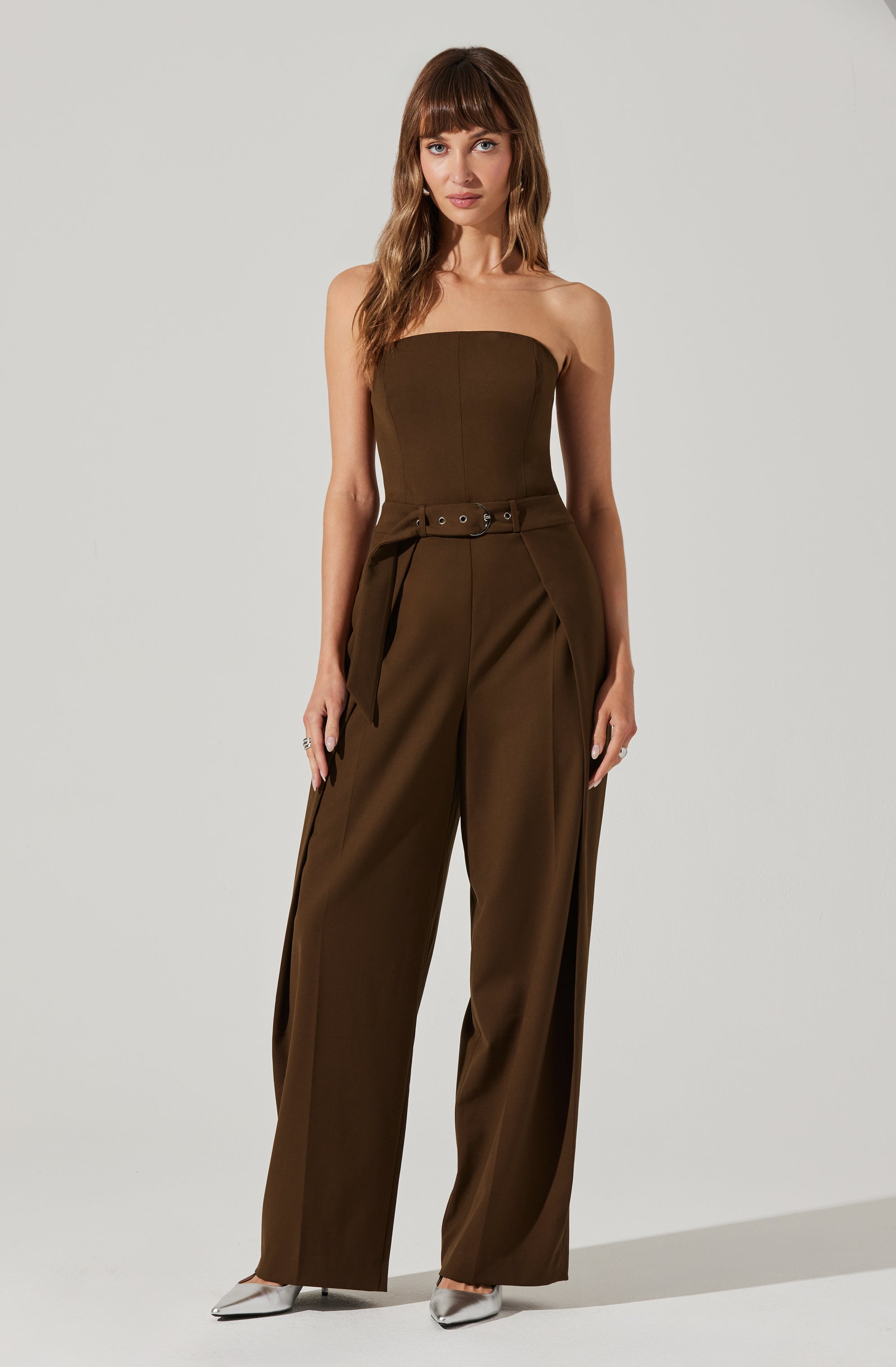Bryony Tailored Pleat Belted Jumpsuit for Women - Elegant One-Piece Outfit with Adjustable Waist - Perfect for Office, Party & Special Occasions