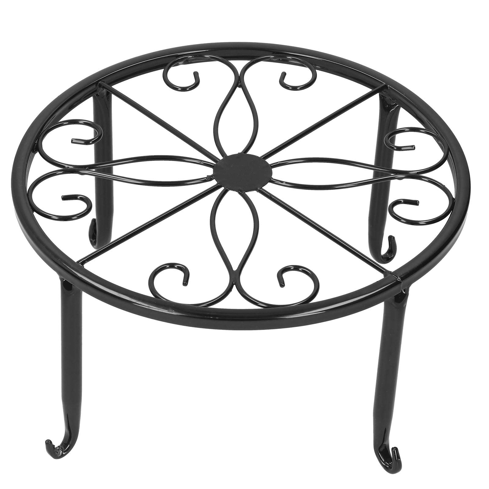 Heavy Duty Wrought Iron Flower Pot Stand - Plant Holder Display Shelf for Indoor/Outdoor Potted Plants | Home Decor & Garden Accessories | Perfect for Living Room, Patio, Balcony Decor
