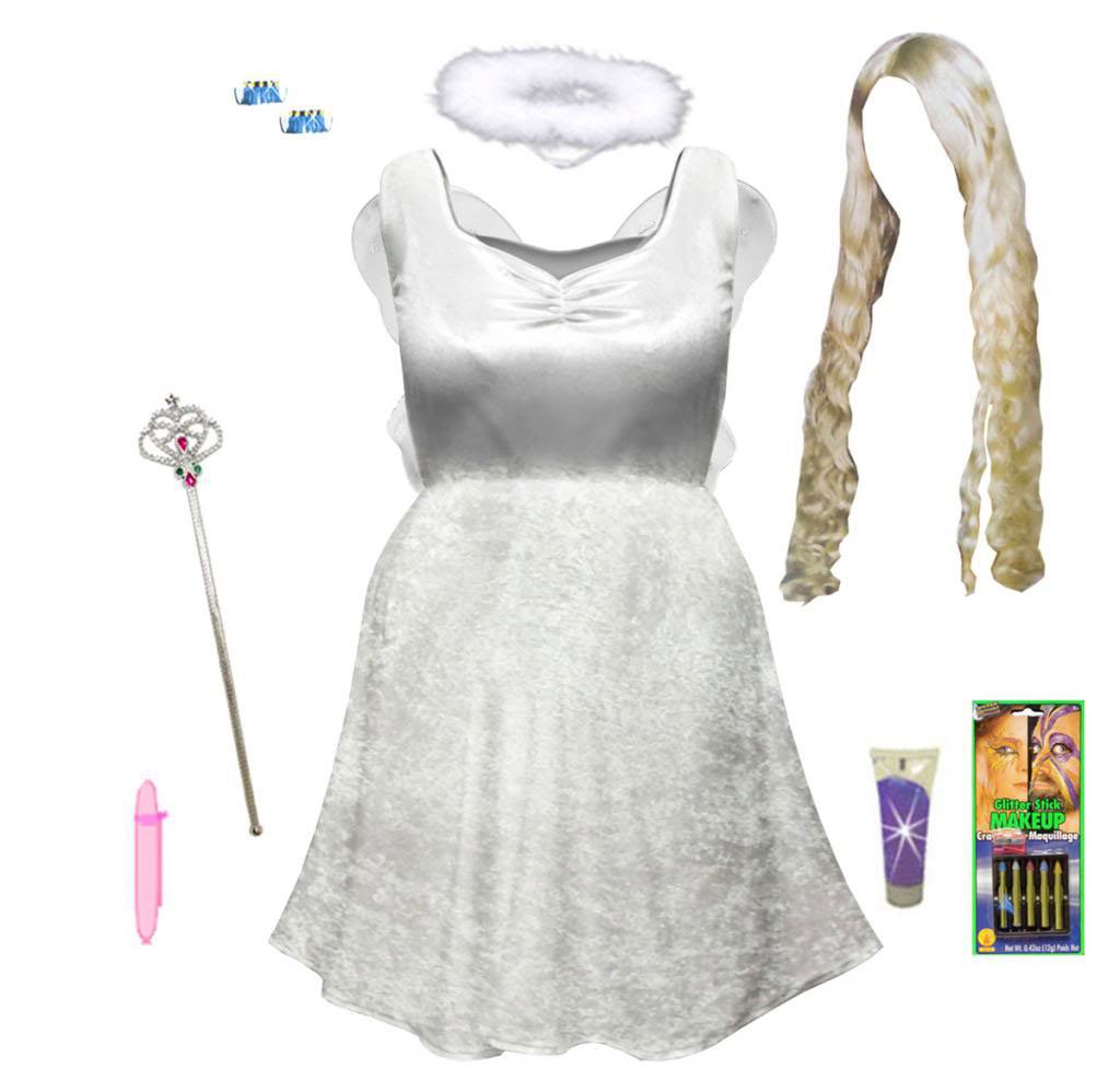 Sanctuarie Designs Women's Sexy White Angel Costume Plus Size Halloween Outfit with Wig - Perfect for Halloween Parties, Cosplay & Themed Events