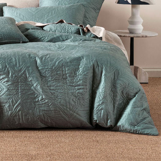 Linen House Isadora Quilt Cover Set - Premium Cotton Bedding in Petrol Blue - Perfect for Master Bedroom, Guest Room & Luxury Home Decor