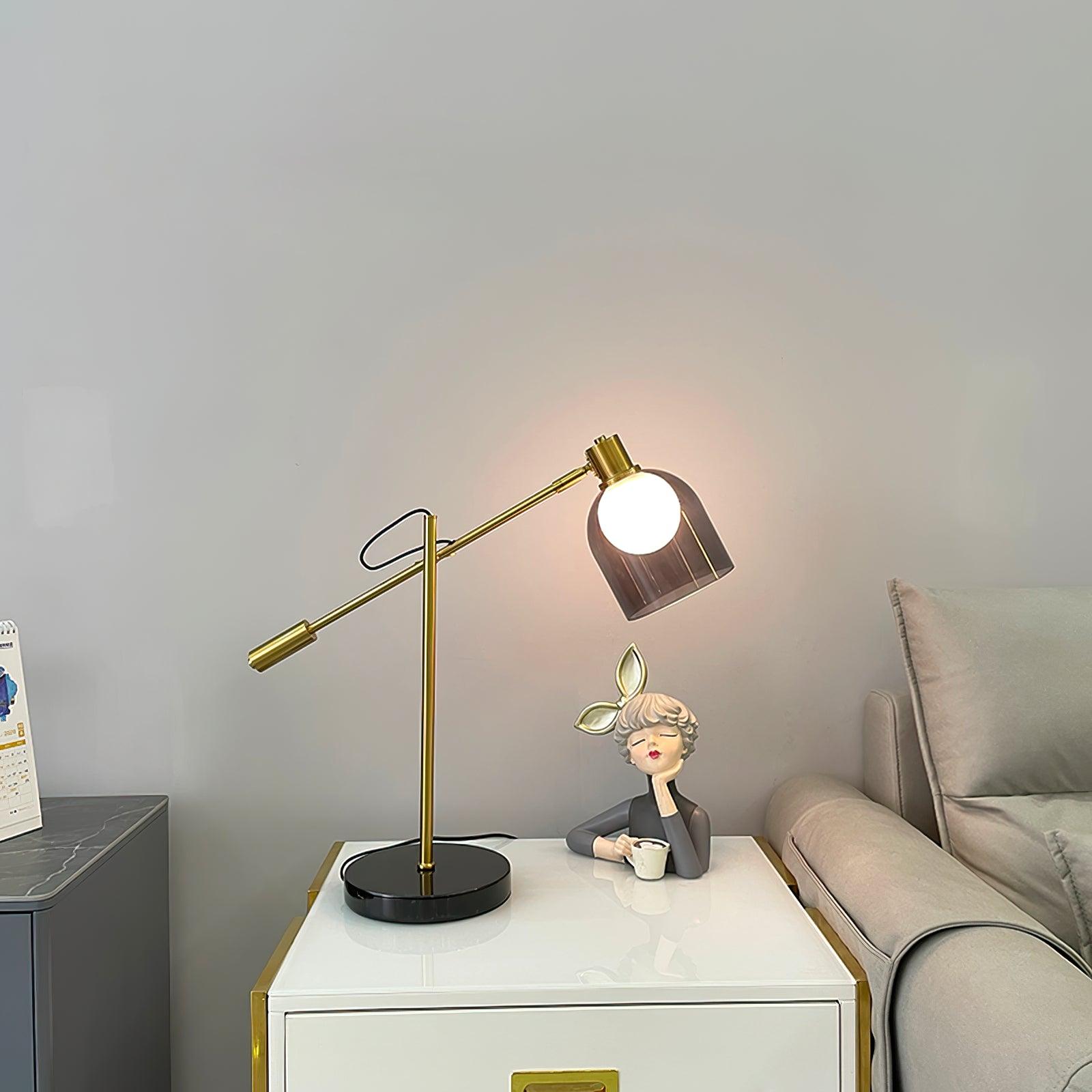Modern Nyos Table Lamp - Stylish LED Bedside Lamp for Bedroom, Living Room & Office - Adjustable Brightness & Warm White Light - Perfect for Reading, Working & Relaxing
