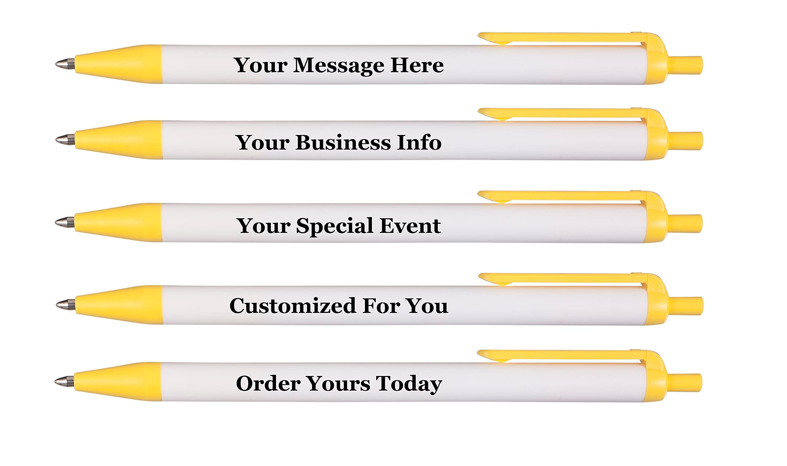 Custom Printed RevMark Ballpoint Pens - Personalized with Name, Business or Event Info - 50-Pack Smooth Black Ink Pens for Promotional Marketing & Corporate Gifts - USA Made Advertising Pens for Offices, Conferences & Trade Shows
