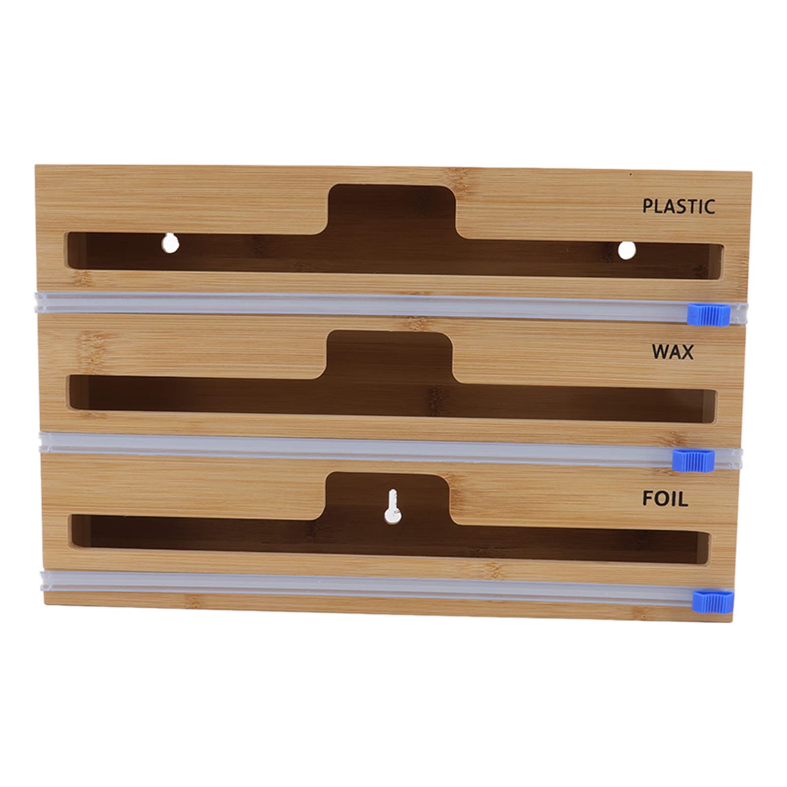 Yosoo 3-Slot Bamboo Plastic Wrap Dispenser - Food Grade, Eco-Friendly Kitchen & Bathroom Organizer for Aluminum Foil, Wax Paper & Cling Film | Perfect for Meal Prep, Food Storage & Home Organization