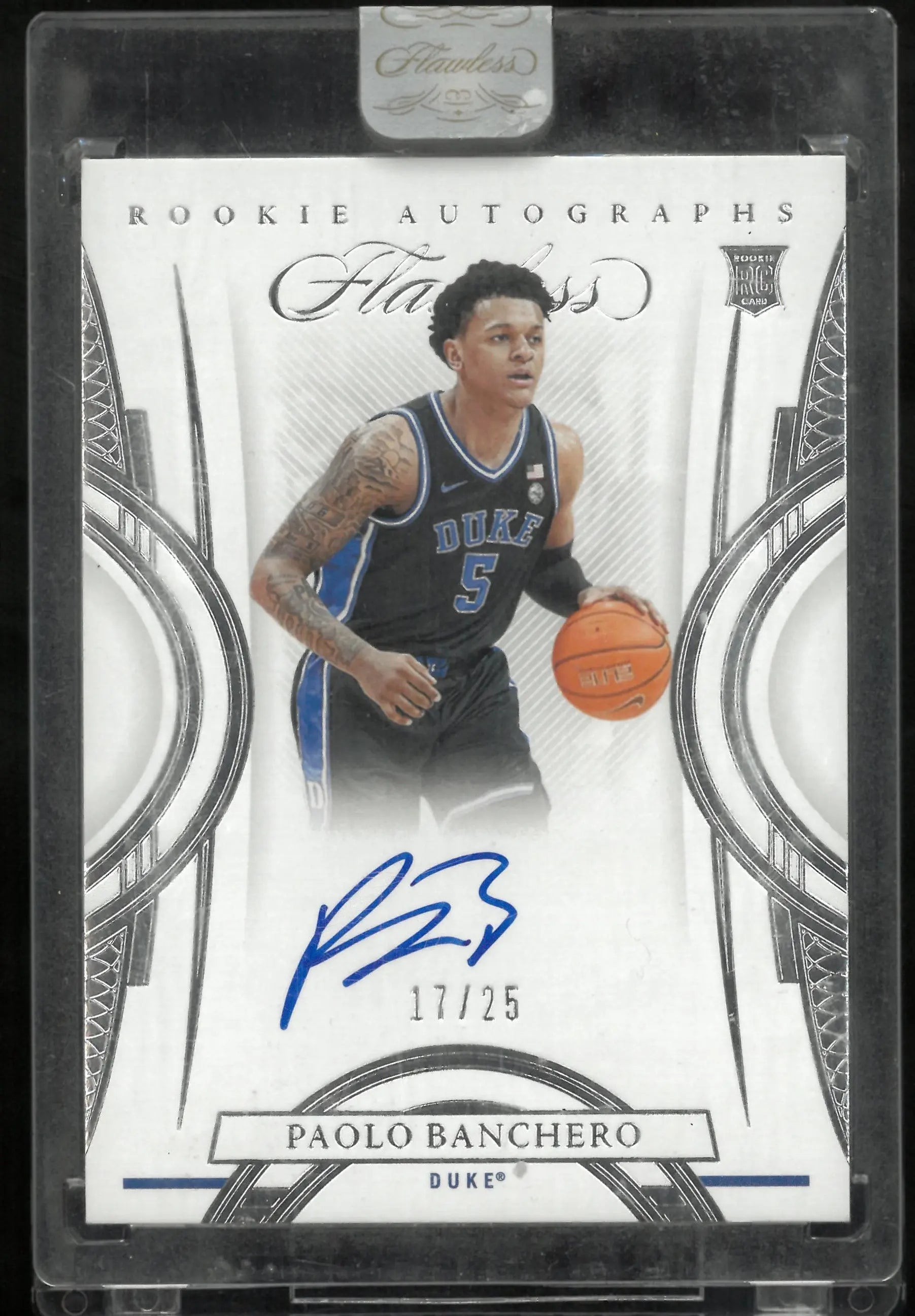 2022 Panini Flawless Collegiate Paolo Banchero Rookie Autograph Card #17/25 - Rare Basketball Collectible for Sports Memorabilia Enthusiasts & Investment