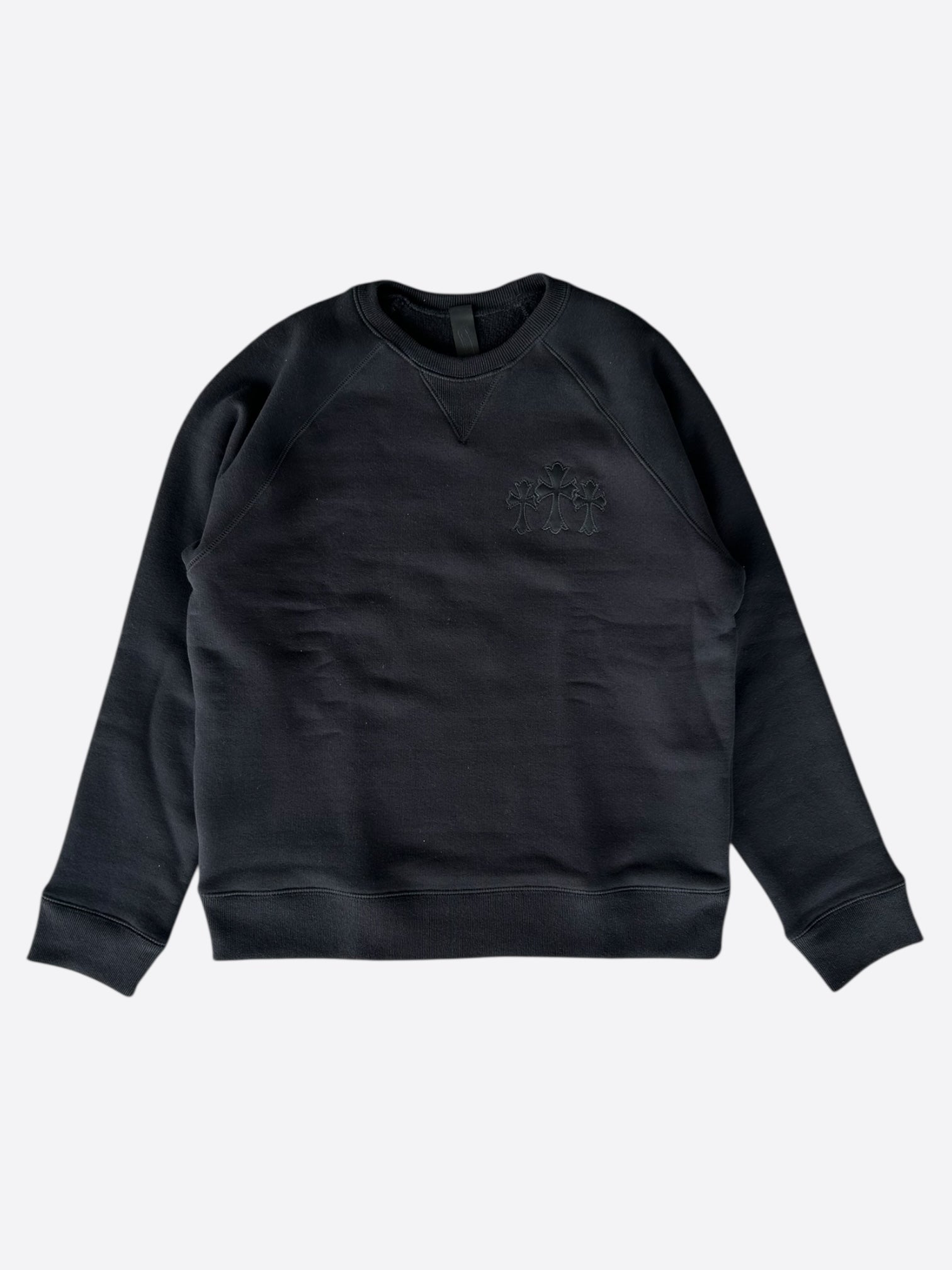 Chrome Hearts Black Triple Cross CH Logo Embroidered Sweater for Men & Women | Gothic Streetwear Fashion | Perfect for Concerts, Parties & Casual Outfits