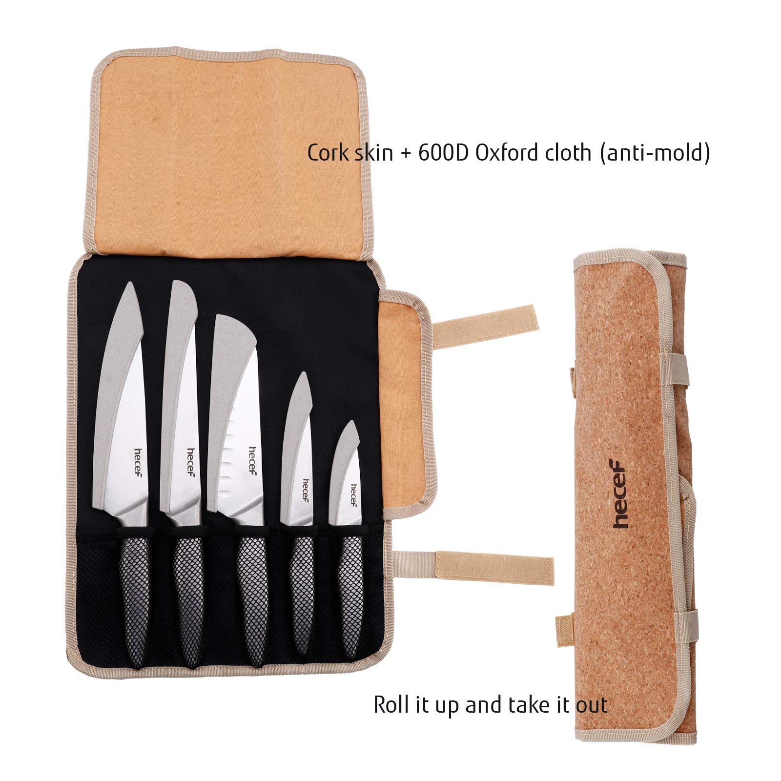 Premium German Stainless Steel Kitchen Knife Set with Cloth Roll Bag - High Carbon Steel Blades, Ergonomic Handles & Protective Sheaths - Professional Chef Knives for Cooking, Slicing, Dicing & Food Prep - Perfect for Home Kitchens, Restaurants & Culinary Gifts